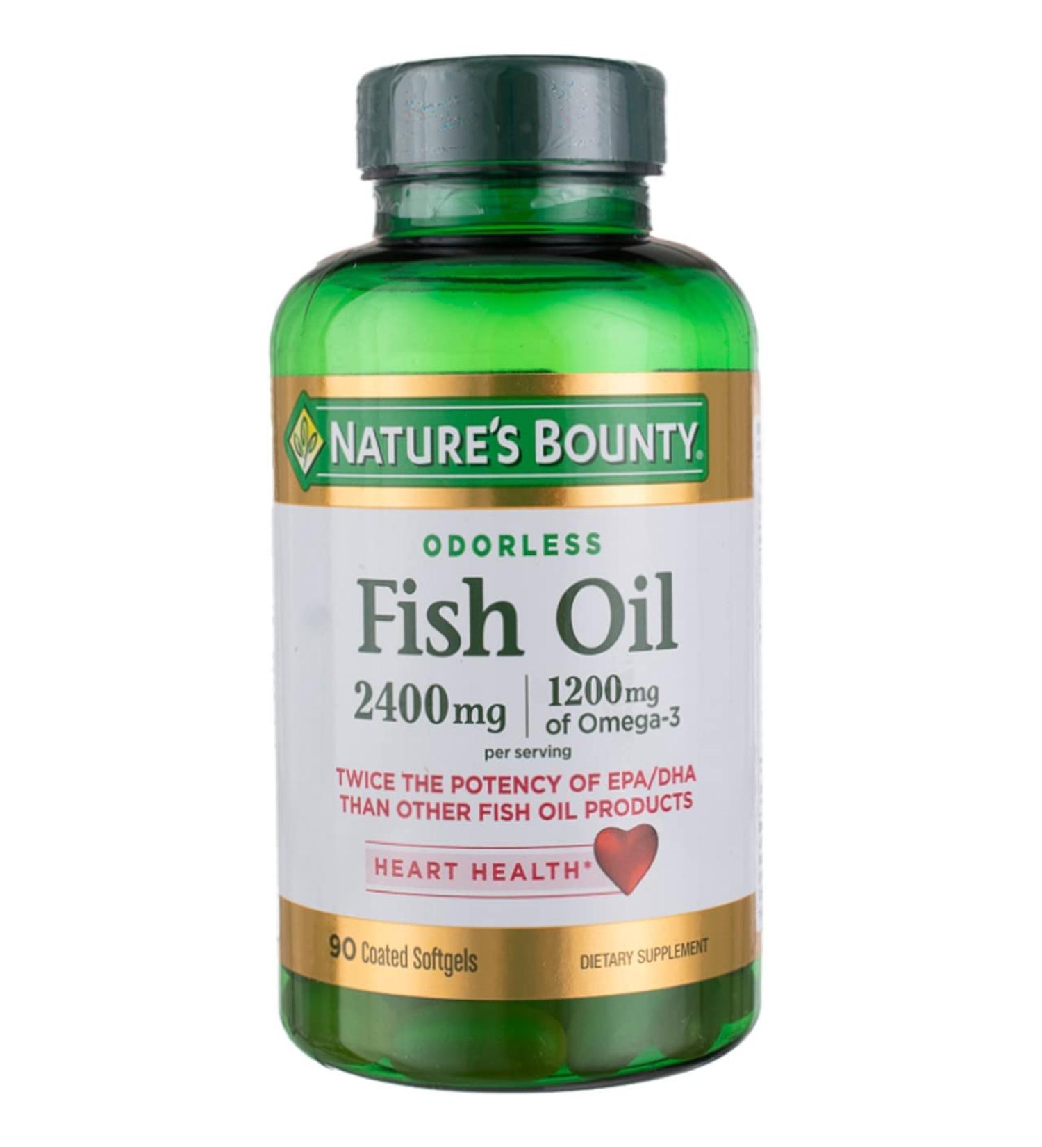 Nature's Bounty Fish Oil 2400mg Double Strength Odorless Softgels - Pack of 3 - Buy Online on GoSupps.com