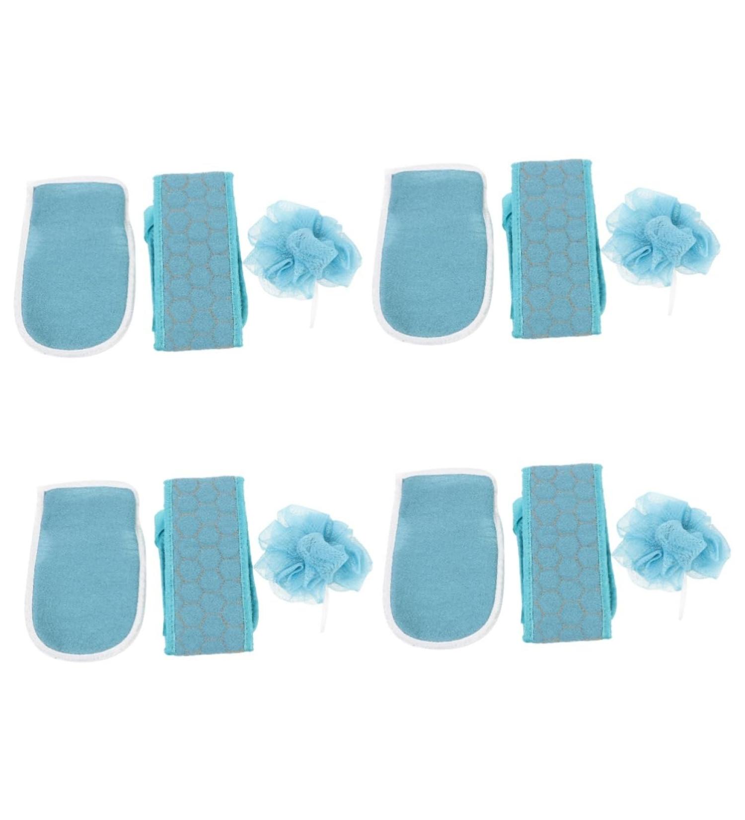Balacoo 4 Sets Bath Towel & Exfoliating Loofah Set - Ultimate Body Scrubber Mitts and Gloves for Spa-Like Shower Experience - International Shipping Available - Buy Online on GoSupps.com