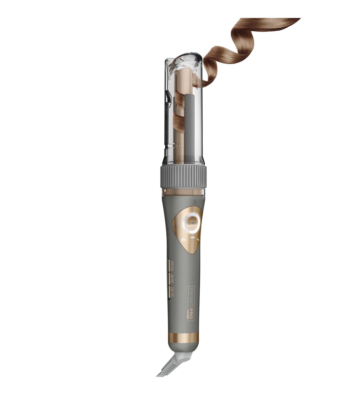 INFINITIPRO BY CONAIR Curl Secret Automatic Curling Iron - Dual Voltage 3/4-Inch Hair Curler for All Hair Types - Perfect for Travel - Gray with Gold Accents - Buy Online on GoSupps.com