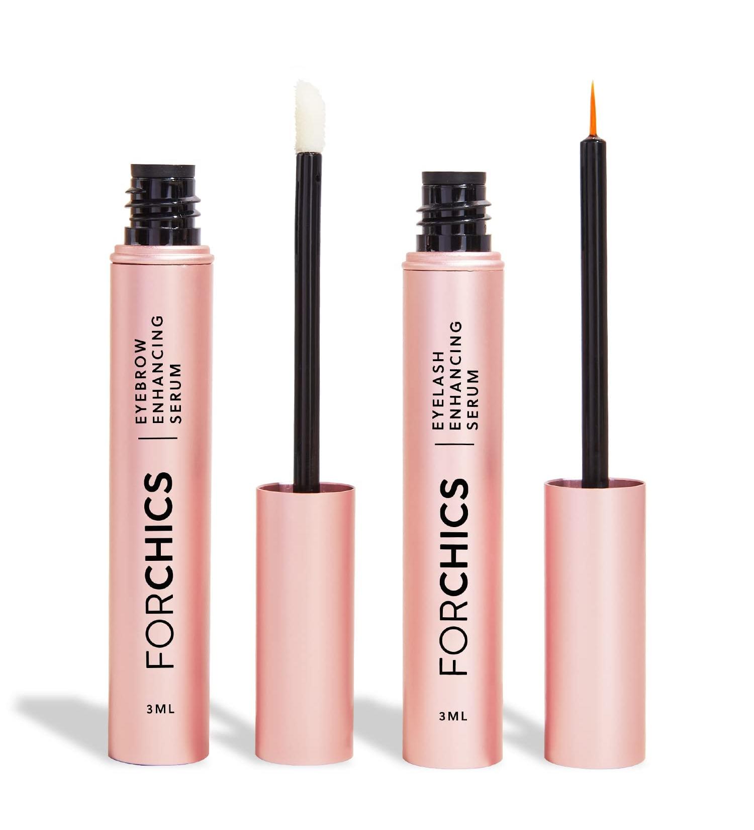 ForChics ForLash & ForBrow Growth Serum Bundle - Fuller Eyelashes & Eyebrows | Organic & Vegan Formula - 0.10 fl. oz/3ml - Buy Online on GoSupps.com