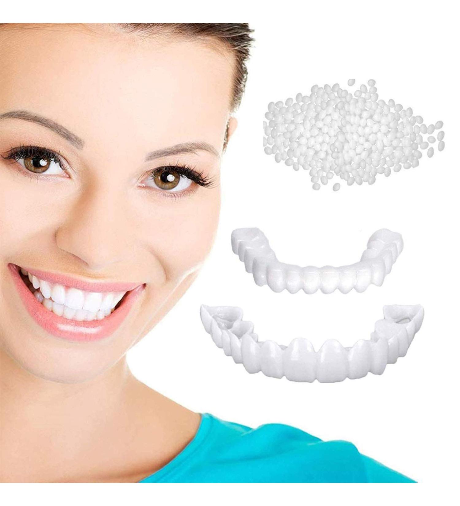 Buy Tistik Cosmetic Veneers - 2 Pairs of Plug-In Teeth for Immediate Smile Makeover | Perfect for Men & Women - Buy Online on GoSupps.com
