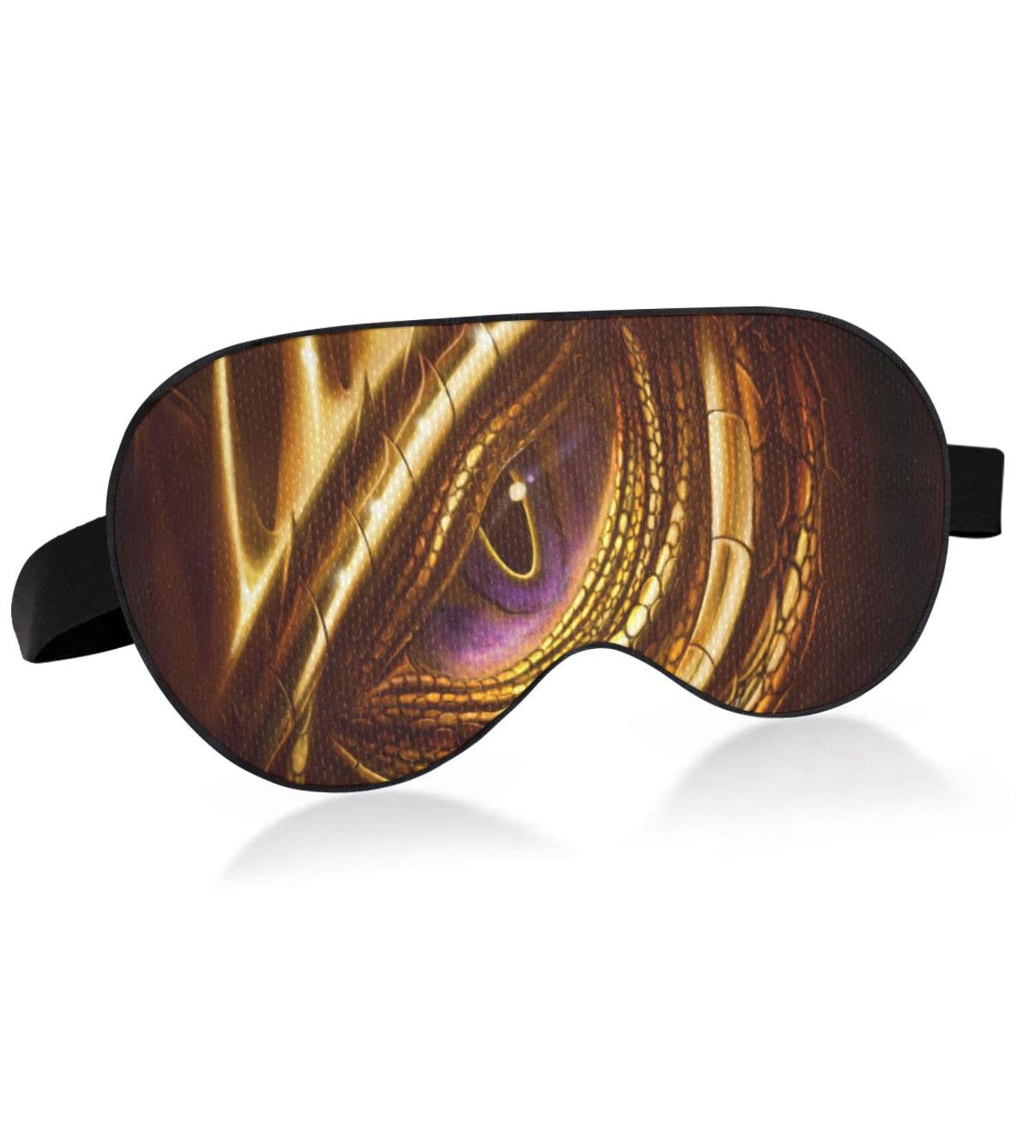 Haskirky Light Blocking Eye Mask Breathable and Adjustable Adult Men and Women Travel on Business Trips Yoga Meditation Light Smooth Comfortable Eye Mask Office Deep Sleep Goodies Golden Dragon Eye - Buy Online on GoSupps.com