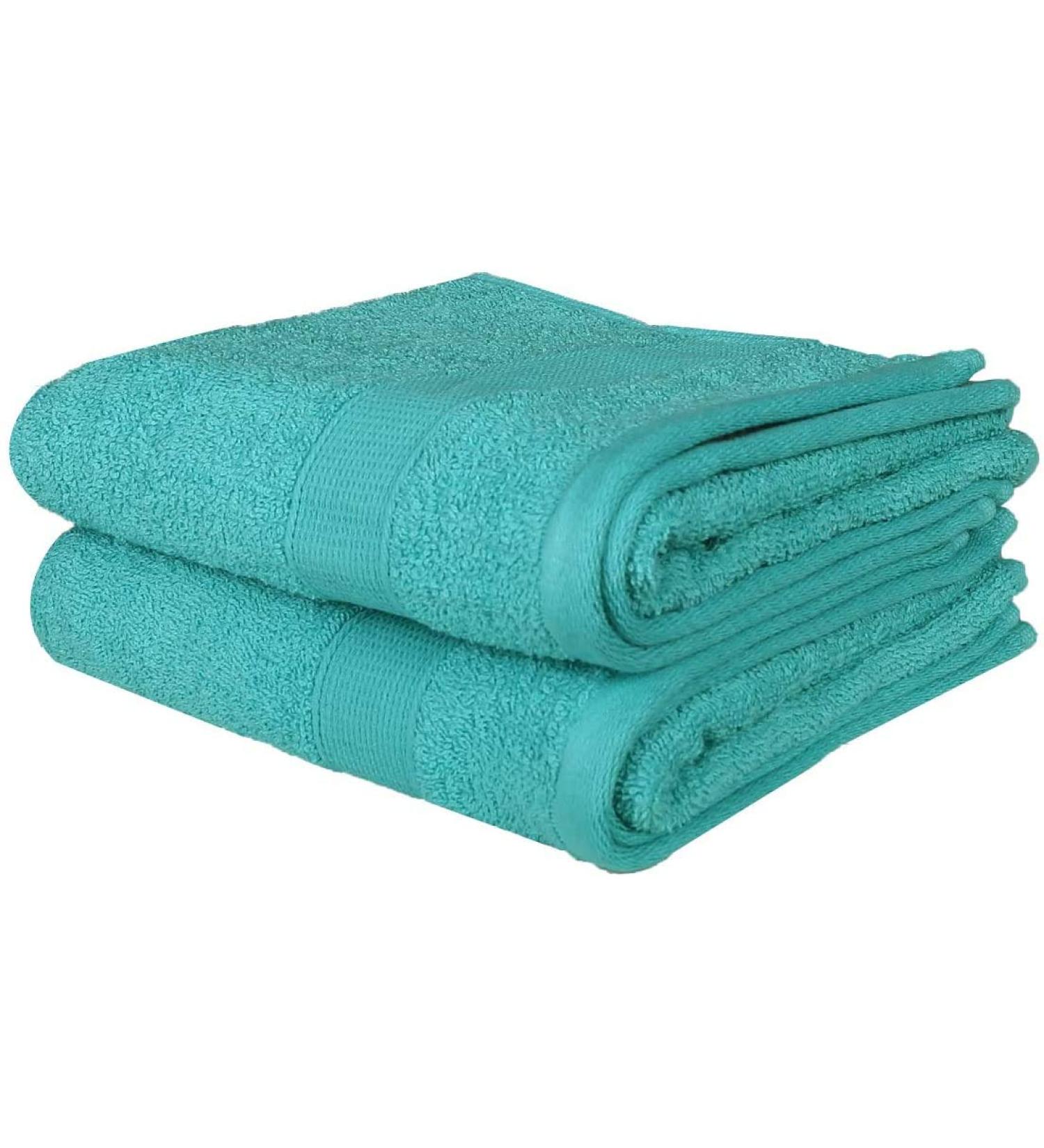 Soft Cotton Hand Towels for Bathroom - Aqua Blue (Pack of 2, 28x16 Inches) - Buy Online on GoSupps.com