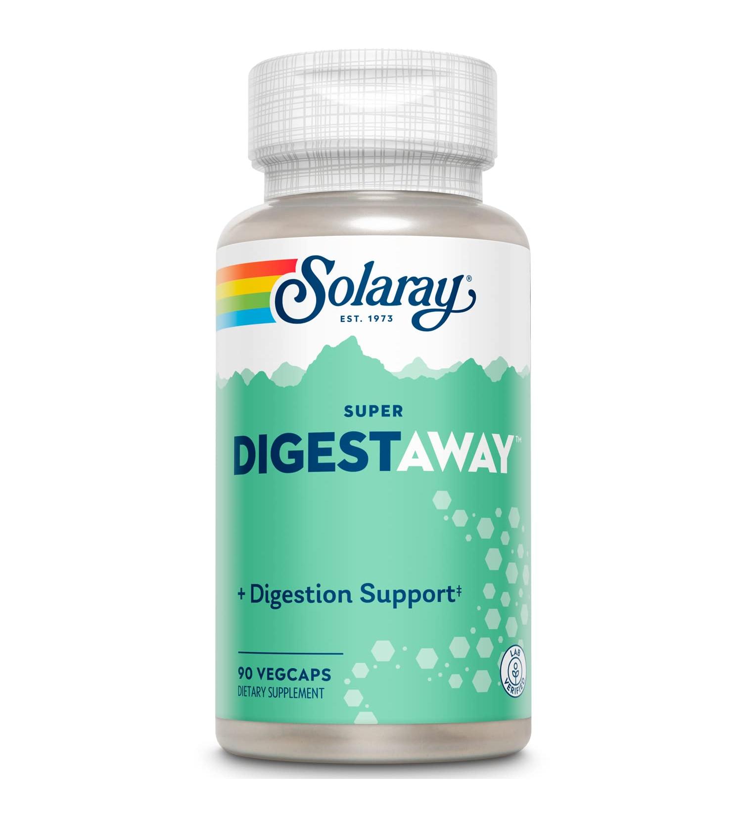 Solaray Super Digestaway Digestive Enzyme Blend - 90 VegCaps for Optimal Digestion - Buy Online on GoSupps.com