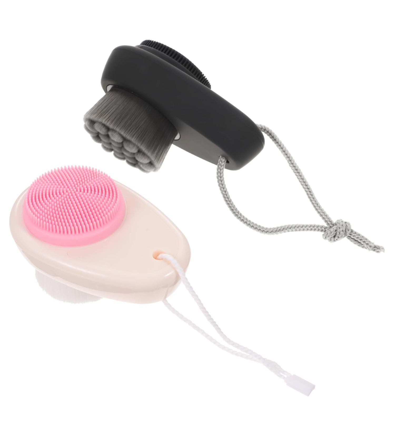 Beaupretty Face Exfoliator Brush Wool Double Sided Facial Cleansing Manual exfoliating Handheld face Scrubber Silicone Facial ES Manual Facial Soft Rayon Wool Miss face Brush - Buy Online on GoSupps.com