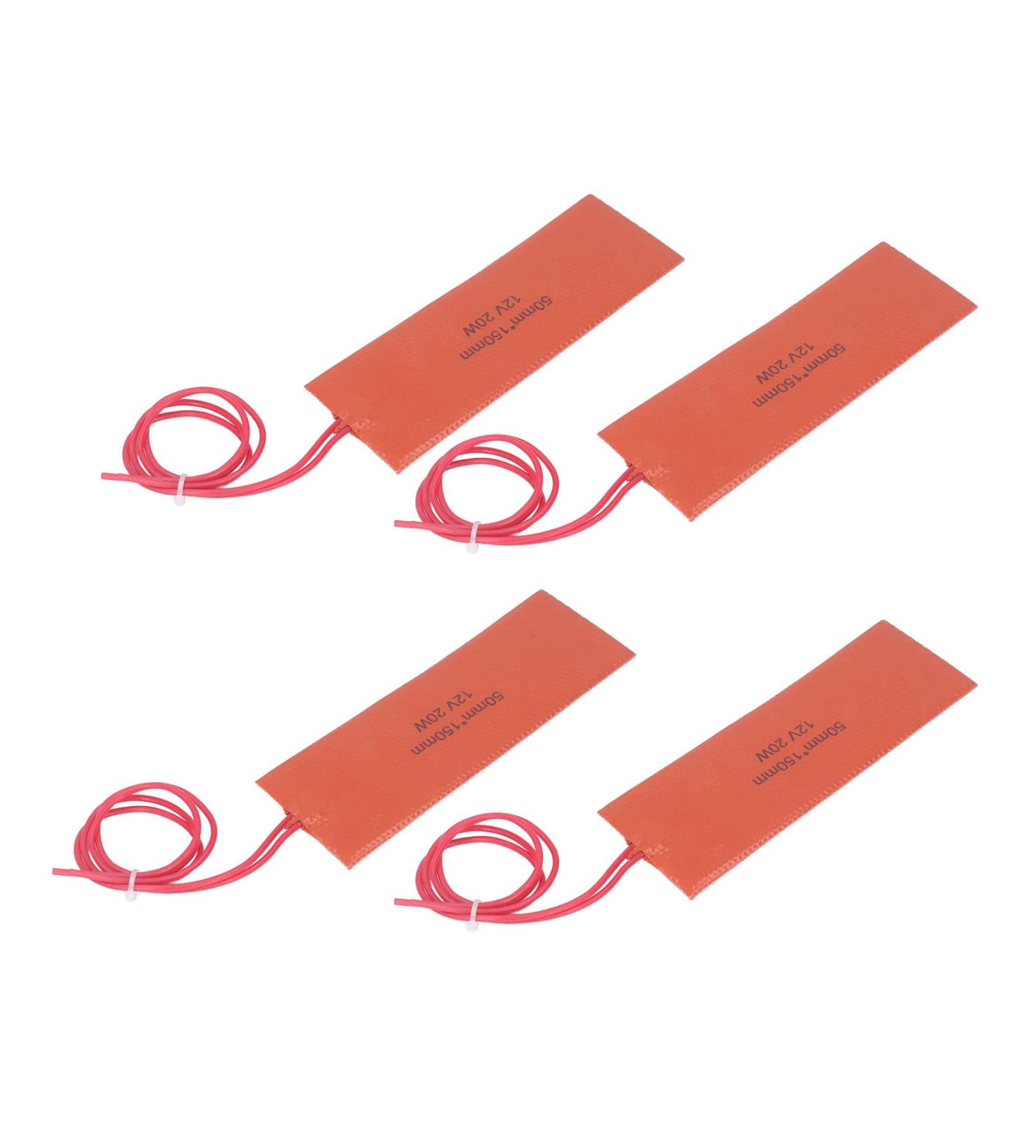 4 Pack Rubber Heating Pad - Flexible Silicone Heating Mat for Industrial Equipment - 20W 12V - Buy Online on GoSupps.com