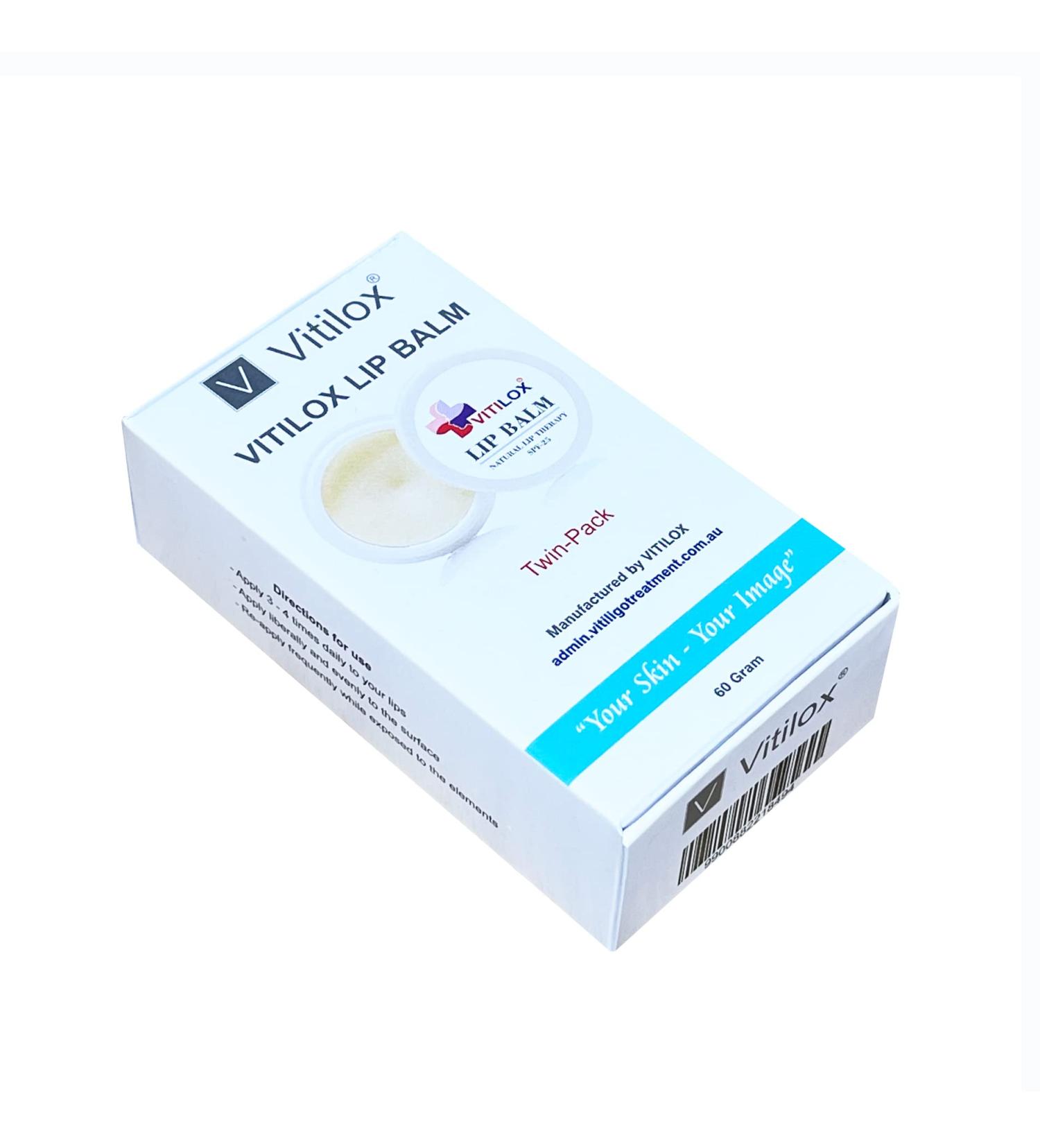 Vitiligo Vitilox Lip Balm 'Twin Pack' - Moisturizing and Repairing Formula - Buy Online on GoSupps.com