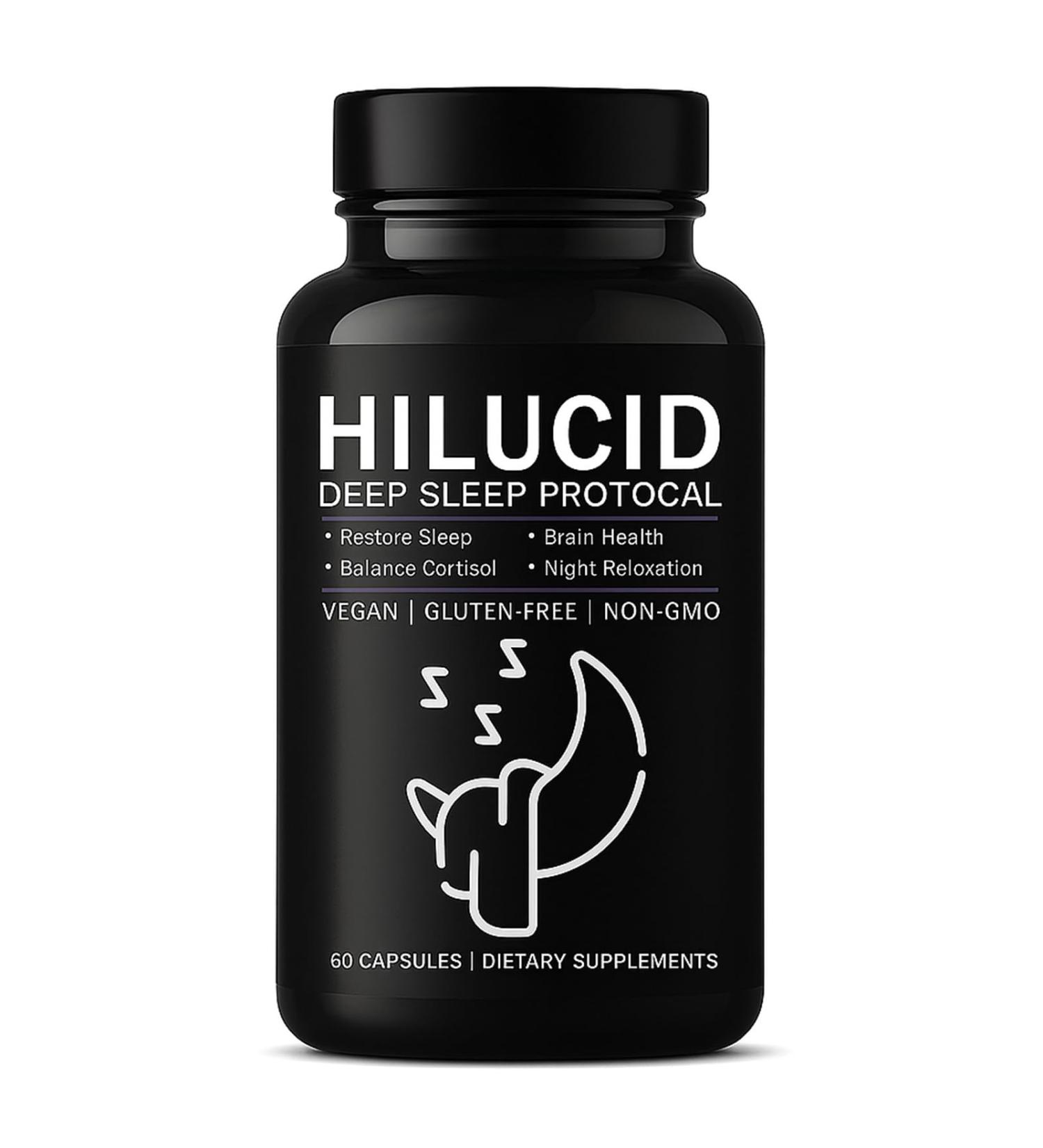 pucges Hilucid Deep Sleep Sleep Support Supplement with Magnesium Glycinate Ashwagandha L-Theanine GABA Balance Cortisol & Night Relaxation 60 Capsules (1) - Buy Online on GoSupps.com