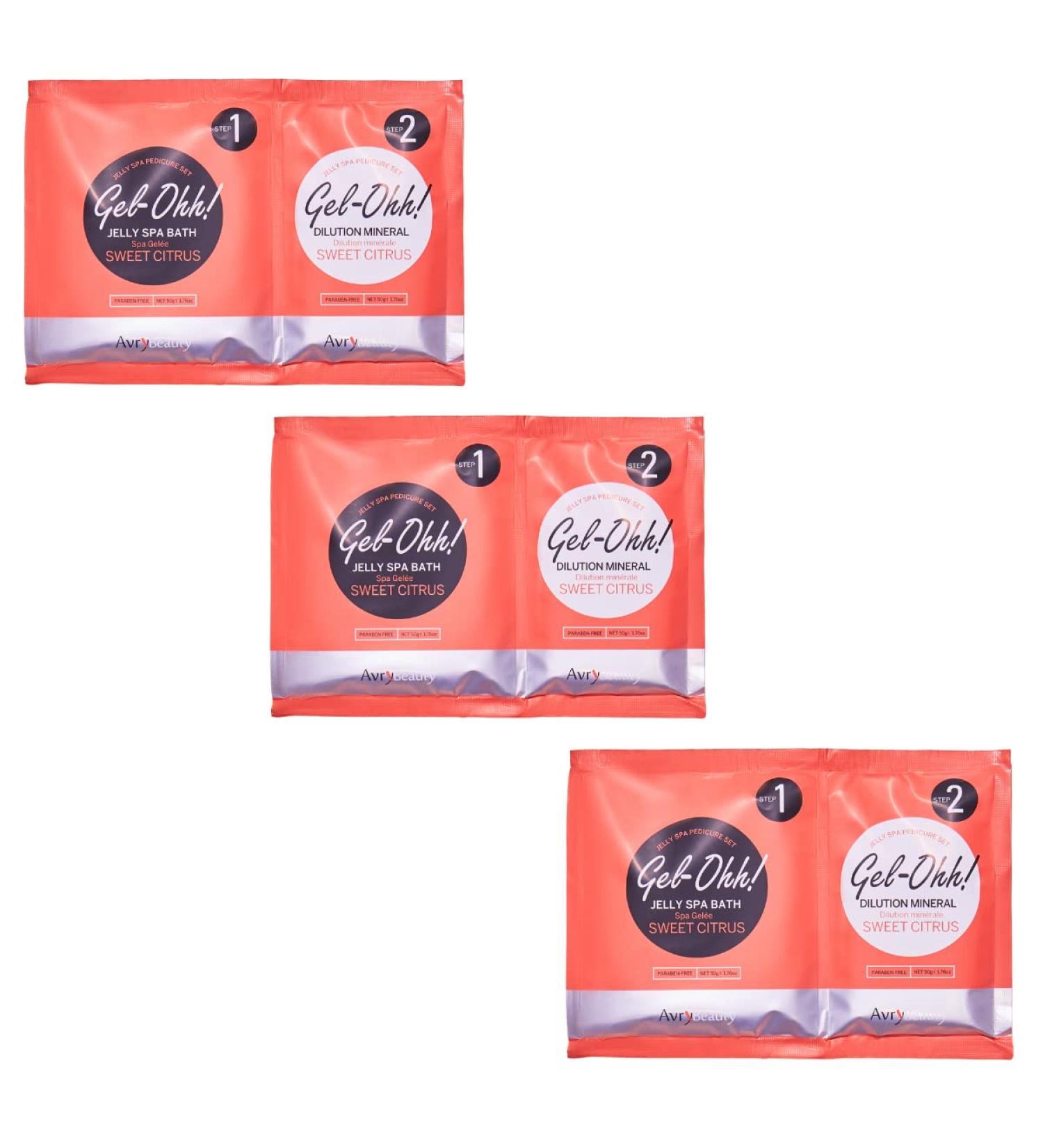 AVRYBEAUTY Gel-Ohh Jelly Spa Bath 3 Pack - Citrus Fresh Vitamin C Jelly Pedicure for Salon Pedi Relaxation - Buy Online on GoSupps.com