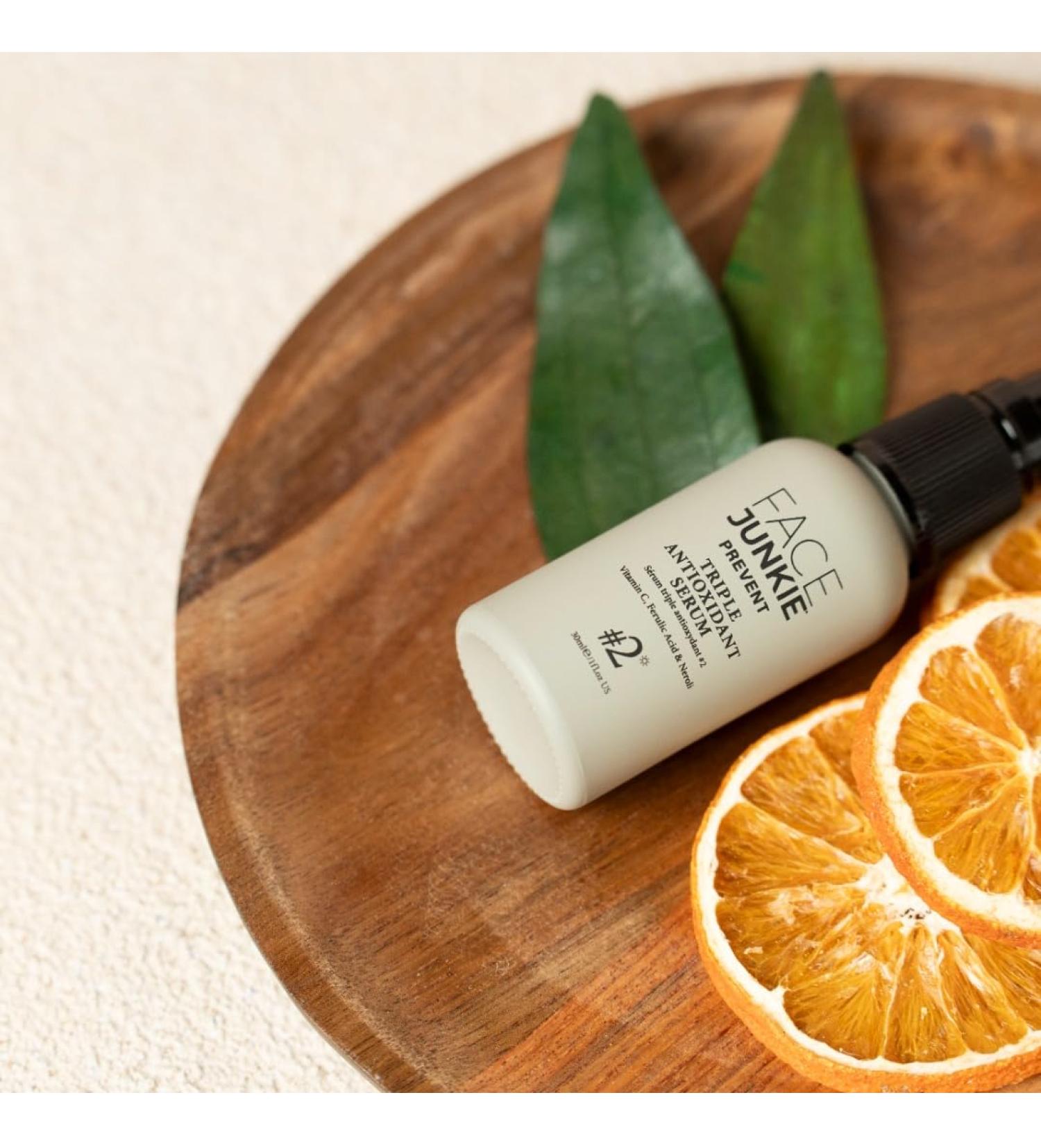 Face Junkie Triple Antioxidant Serum Face Serum with Neroli Antioxidant 12.5% Vitamin C Serum for Face Brightens Complexion and Fades Hyperpigmentation 30ml - Buy Online on GoSupps.com