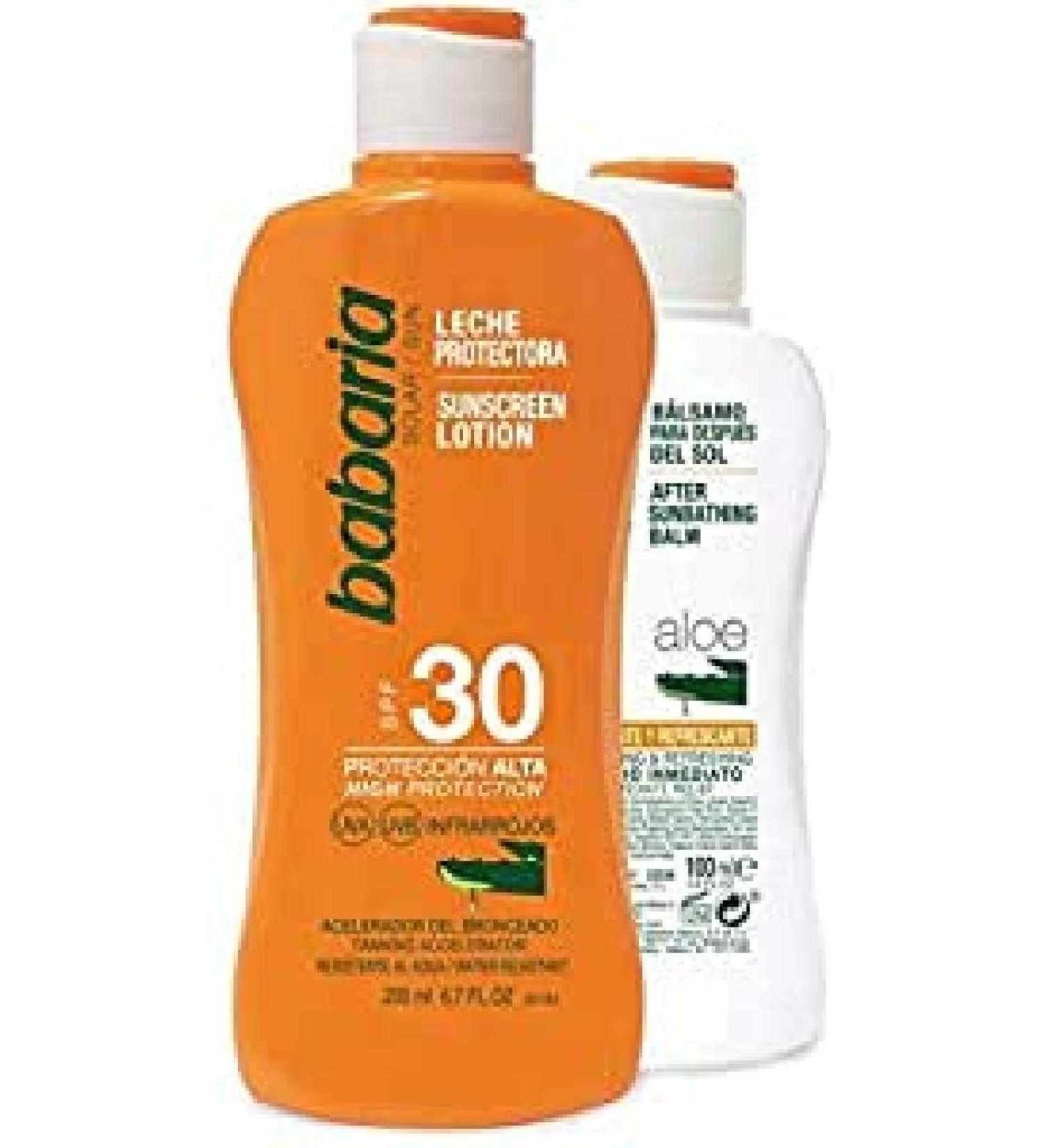 BABARIA pack solar protector milk spf 30 + soothing after sun balm 100 ml