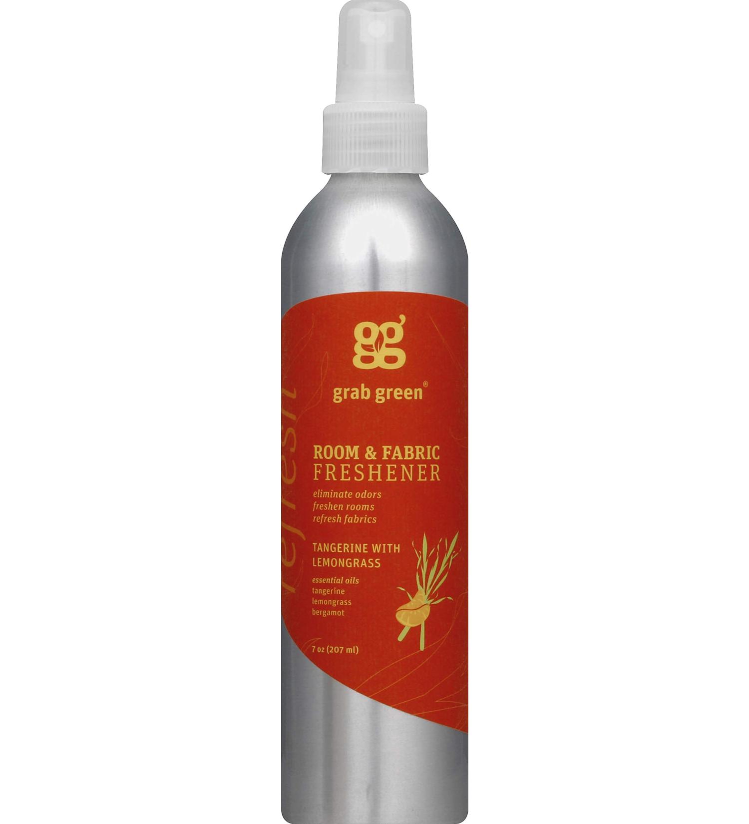 Grab Green Naturally-Derived, Phthalate-Free Room & Fabric Freshener, Red Pear with Magnolia, 7 Ounce Bottle Tangerine with Lemongrass 7 Ounce