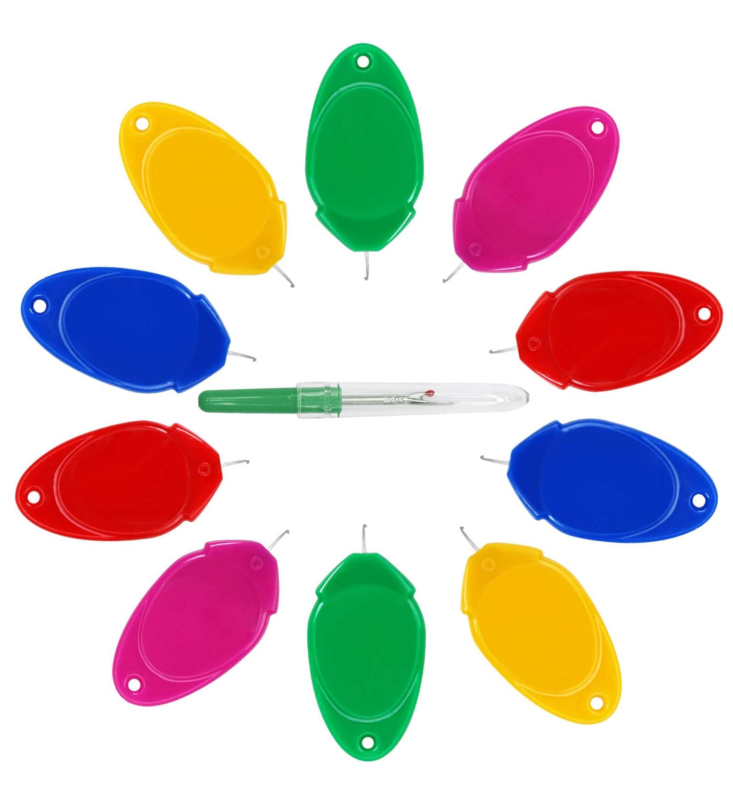 SONGTIY 10PCS Needle Threader - Premium Plastic Leaf Shaped Threaders for Hand Sewing and Machine Embroidery (Multicolored) - Buy Online on GoSupps.com