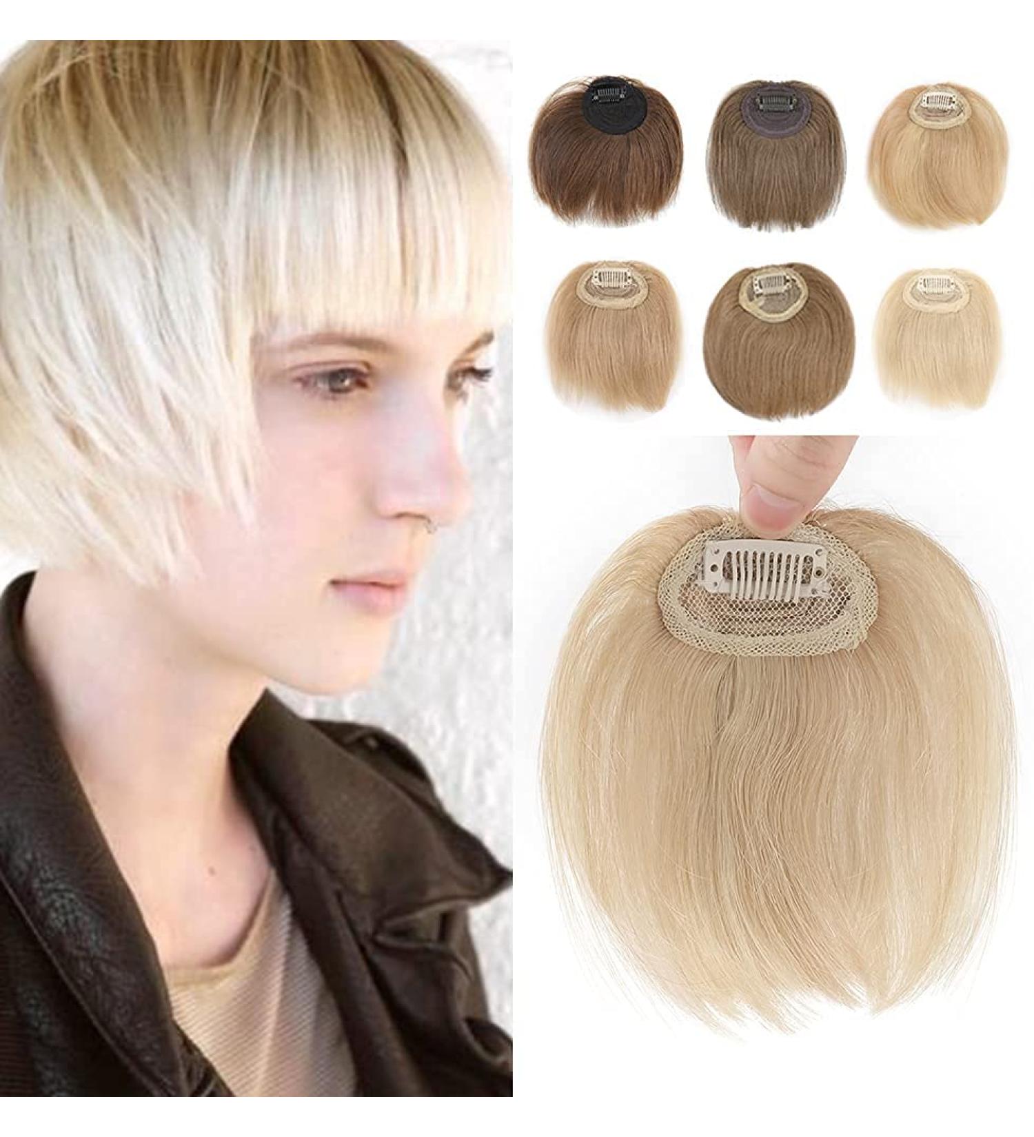 Elailite Irregular Style Human Hair Fringe Bangs Clip in Extension - #60 Platinum Blonde - Buy Online on GoSupps.com