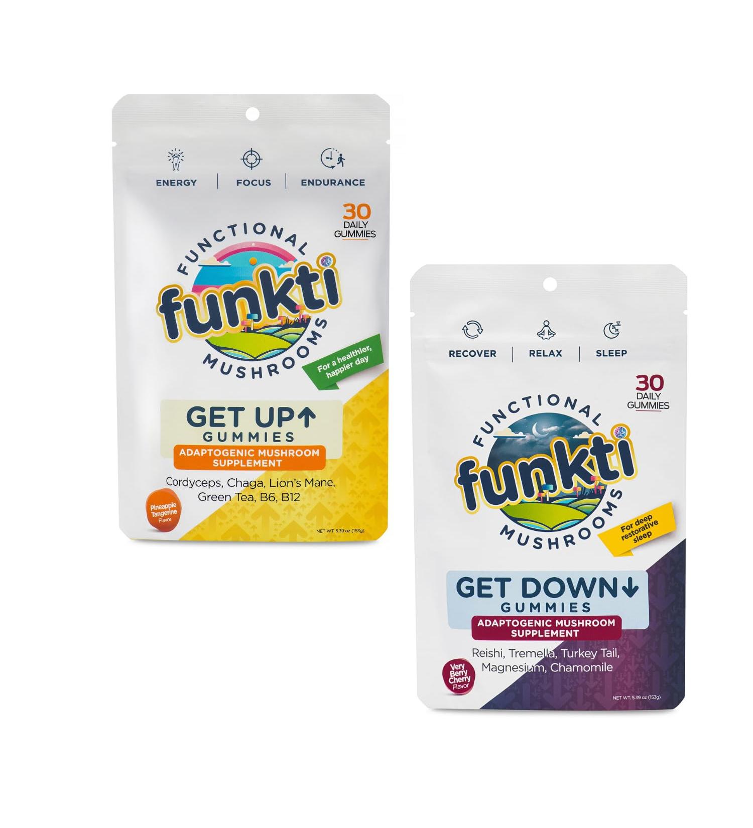 Get Up Mushroom Gummies for Focus & Get Down Gummies for Sleep Bundle 60ct - Buy Online on GoSupps.com