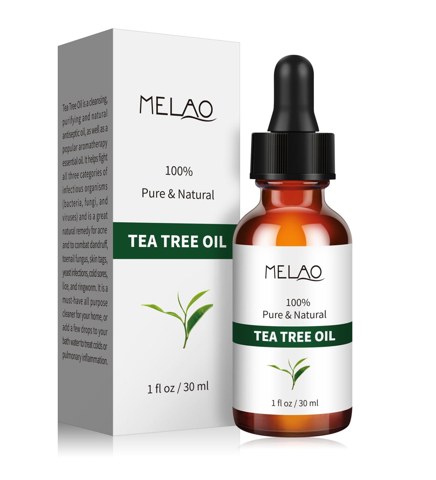 100% Pure Tea Tree Oil for Face Hair & Skin - Natural Acne & Scalp Treatment with Centella Asiatica - 1 Floz - Buy Online on GoSupps.com