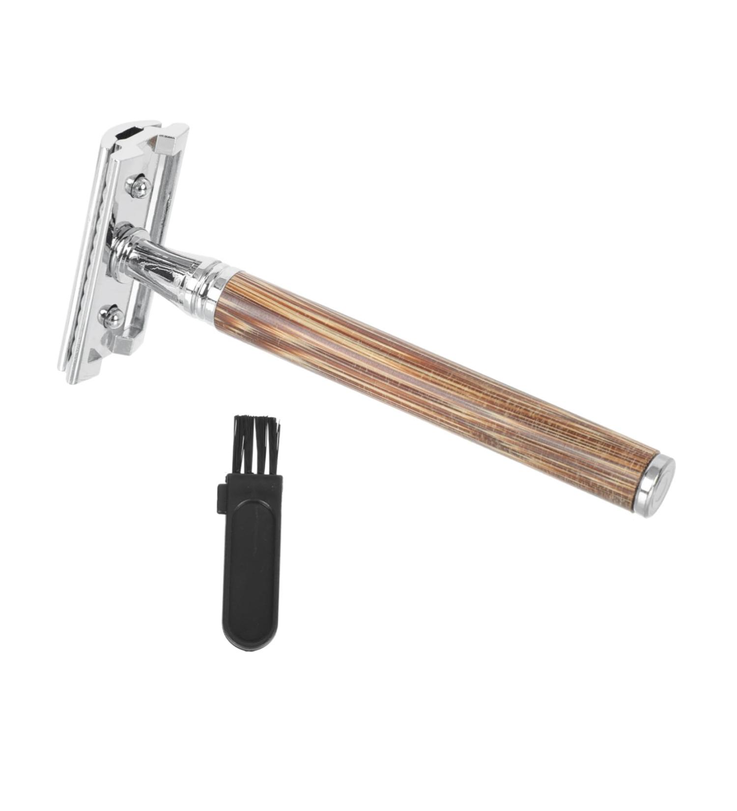 Frcolor Bamboo Safety Razor Set for Women & Men | Manual Razor with Wooden Handle for Mustache & Facial Hair - Buy Online on GoSupps.com