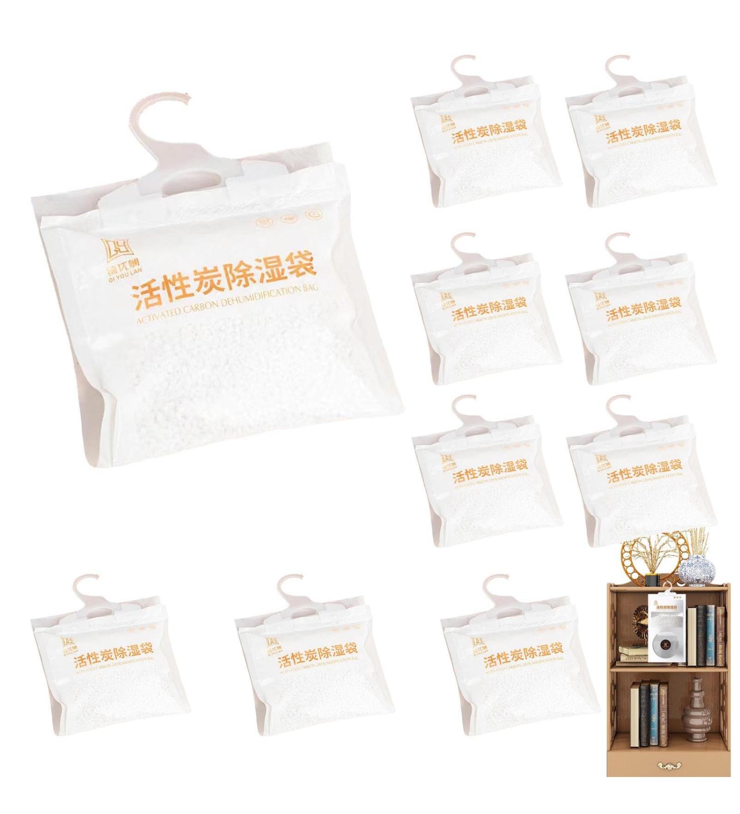 Phasz 100g Moisture Absorber - High Hygroscopic Home Safe Breath Accessories for Storage Room Kitchen Closet Wardrobe Bathroom and Bedroom - 10 Bags - Buy Online on GoSupps.com