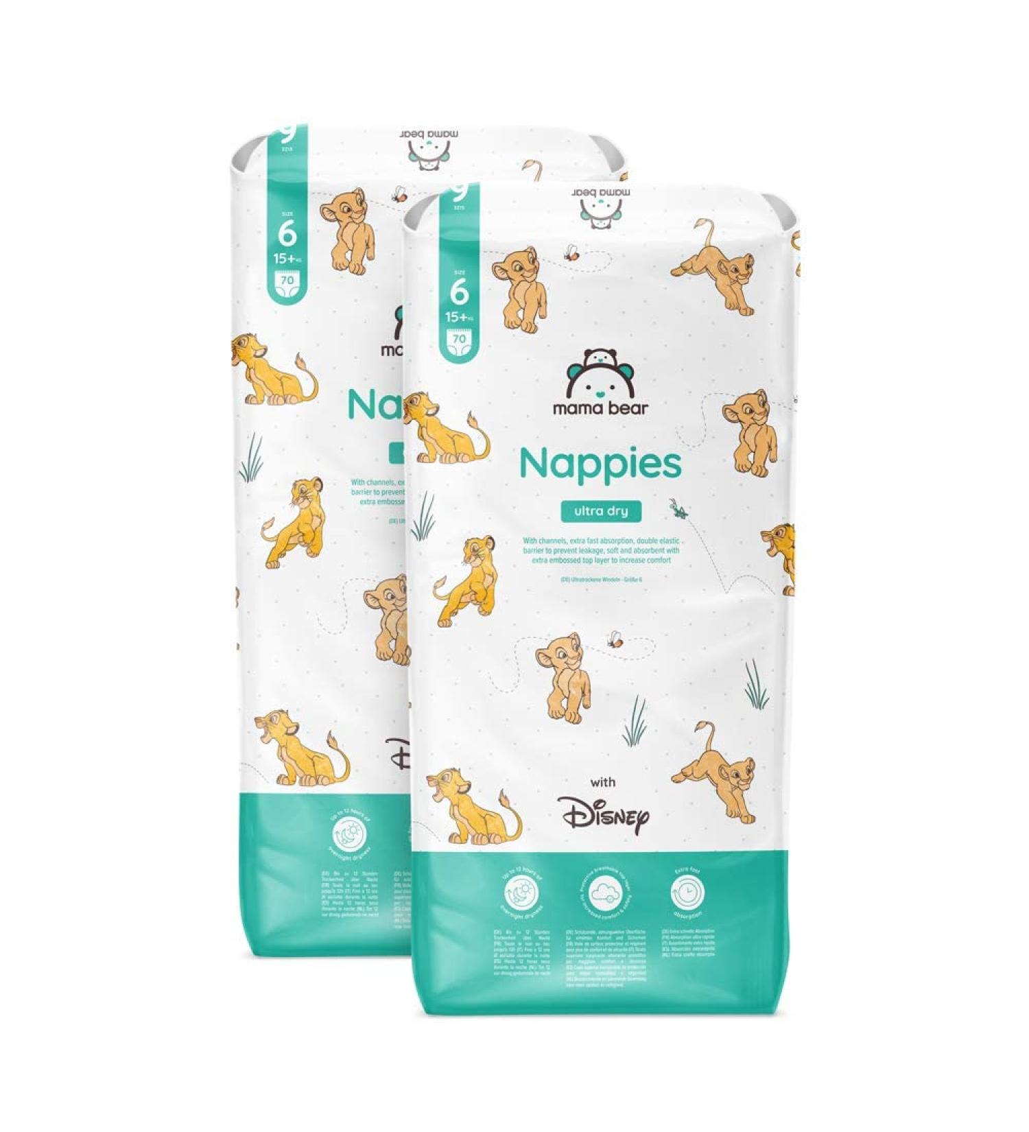 Mama Bear Disney Ultra Dry Size 6 Diapers 140 Pieces - Monthly Box | International Shipping Available - Buy Online on GoSupps.com