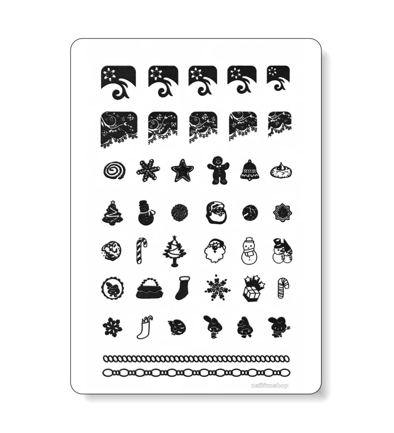 Big-Size Stamping Stencil nfxmas04 - Christmas with 42 motifs