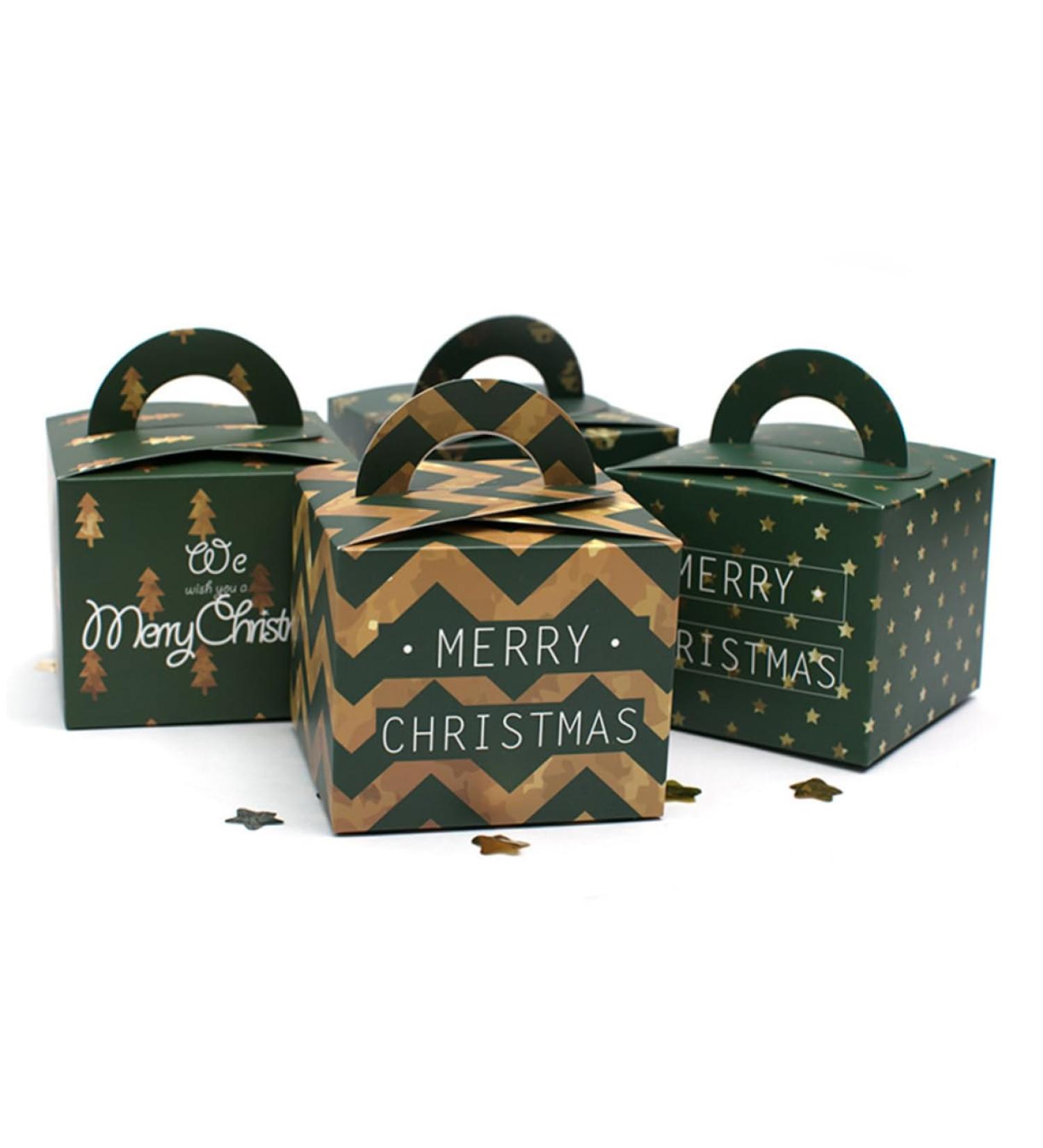 KOMBIUDA 12pcs Boxes Christmas Candy Gift Treat Bags Mini Christmas Paper Boxes Christmas Cookie Boxes Xmas Gift Boxes Christmas Boxes for Presents Christms Gift Boxes Biscuit Container 1 count (Pack of 1) Green - Buy Online on GoSupps.com