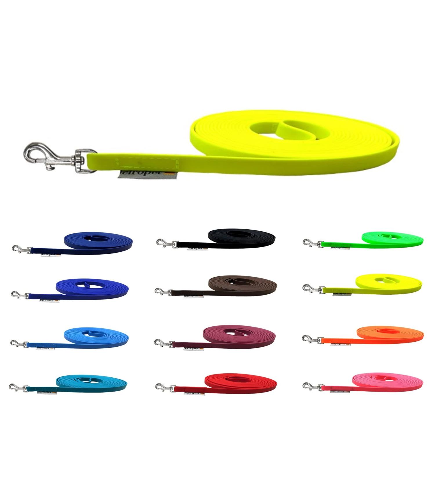Buy Drag Line Biothane Dog Leash for Small Dogs - 9mm 3m/10m/15m Options Neon Yellow No Hand Loop | International Shipping - Buy Online on GoSupps.com