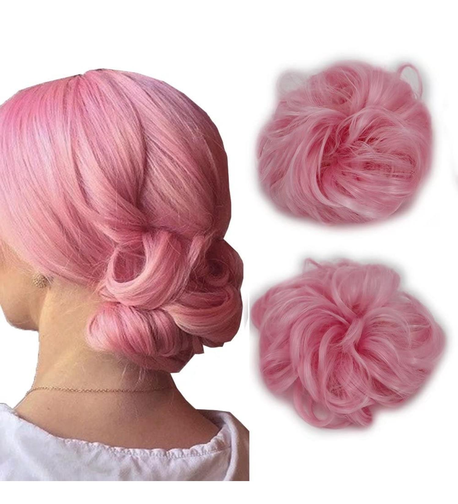 iLUU Light Pink Messy Hair Bun Extensions Women's Synthetic Chignon Hairpiece Easy Bun Hair Pieces Hair Updos Wig Hair Buns for Women Girl Lady Party (Light Pink 2317 2pcs) #2317-light pink - Buy Online on GoSupps.com
