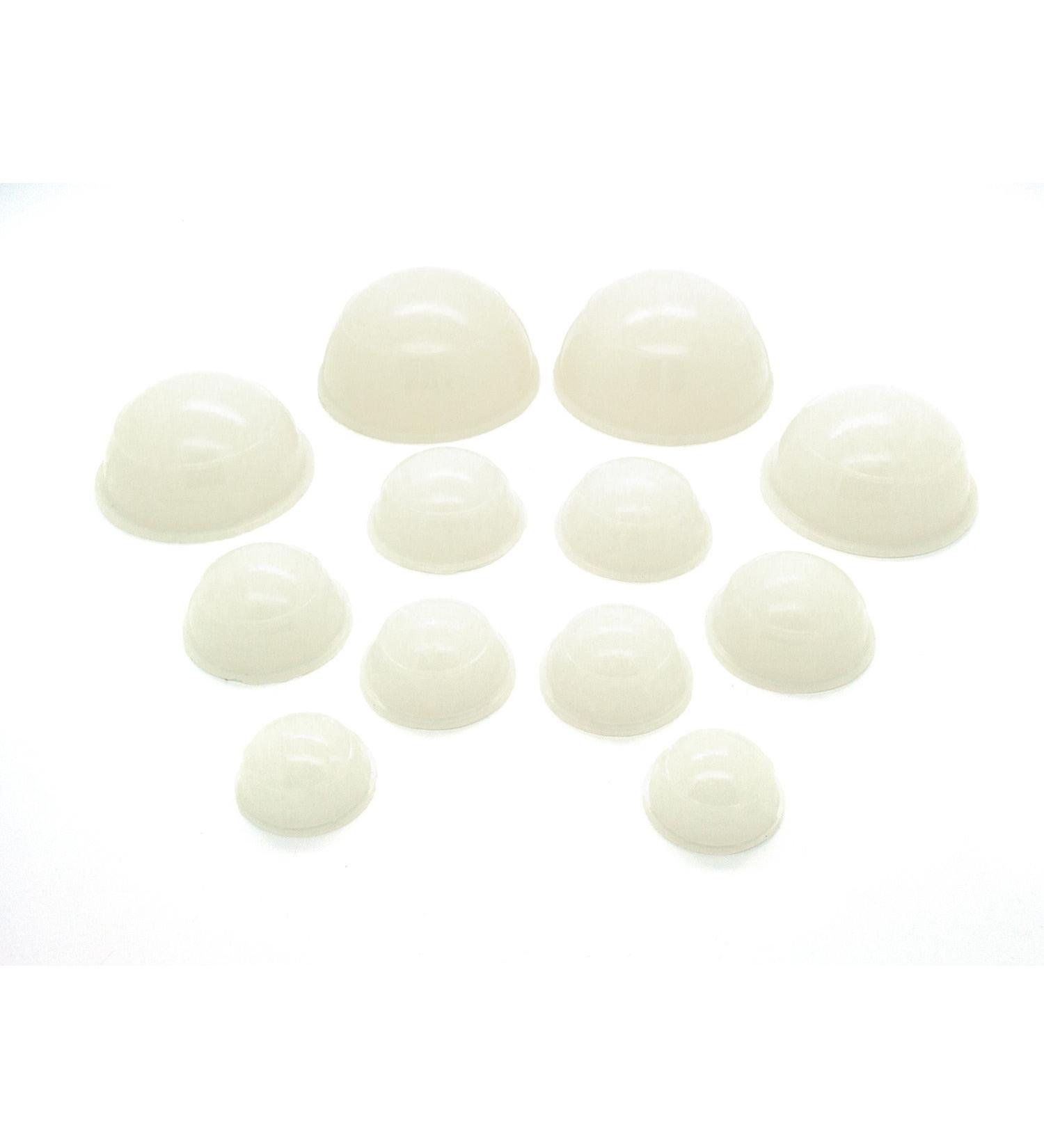 Silicone cupping heads cupping set 12 pieces with different diameters (transparent)