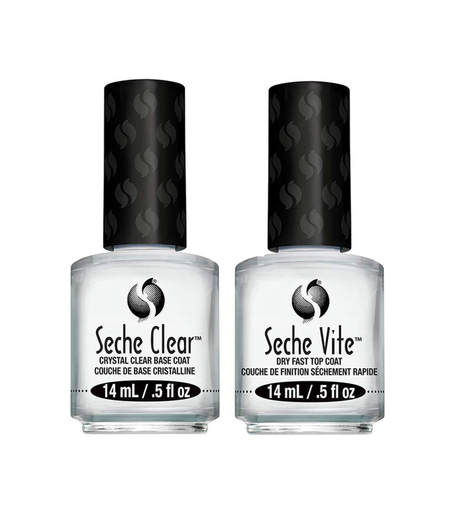 Seche Clear & Vite Base Coat Top Coat Combo for Nail Polish - Fast Drying, High Gloss Finish - Buy Online on GoSupps.com