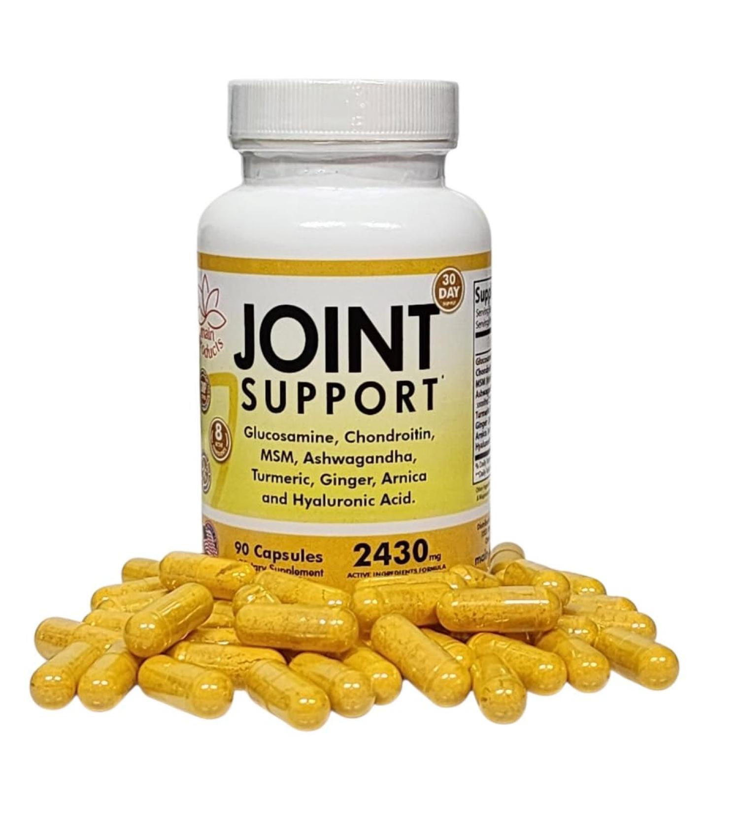 Main Products Joint Support - Glucosamine Chondroitin MSM Hyaluronic Acid Ashwagandha Turmeric Ginger Arnica - 2430mg Joint Support Supplement Micronized 90 Capsules. - Buy Online on GoSupps.com