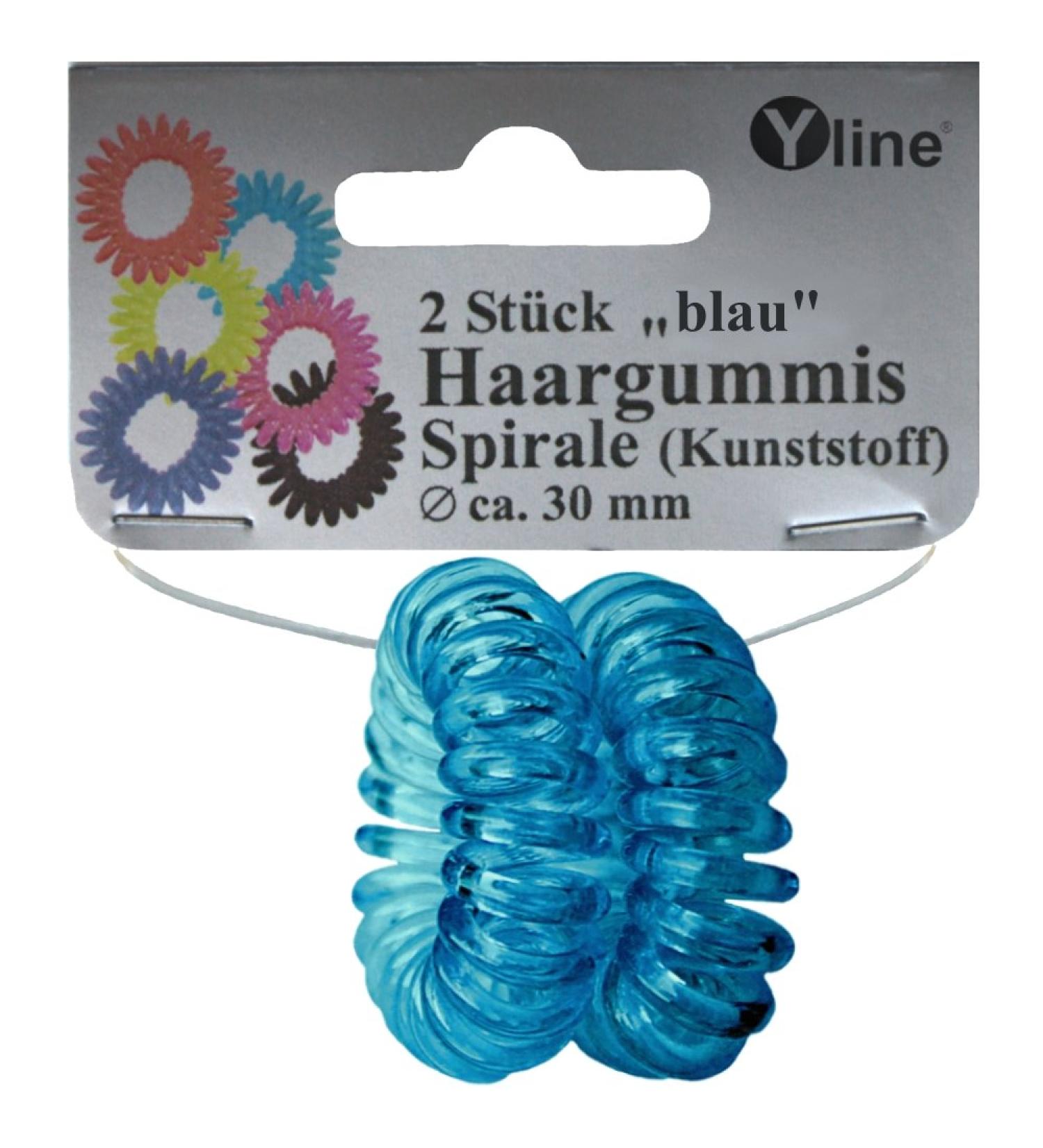 2 hair ties blue plastic hair accessories for children ponytail holders hair tie spiral hair spiral ponytail spiral on self-service card 2499-06