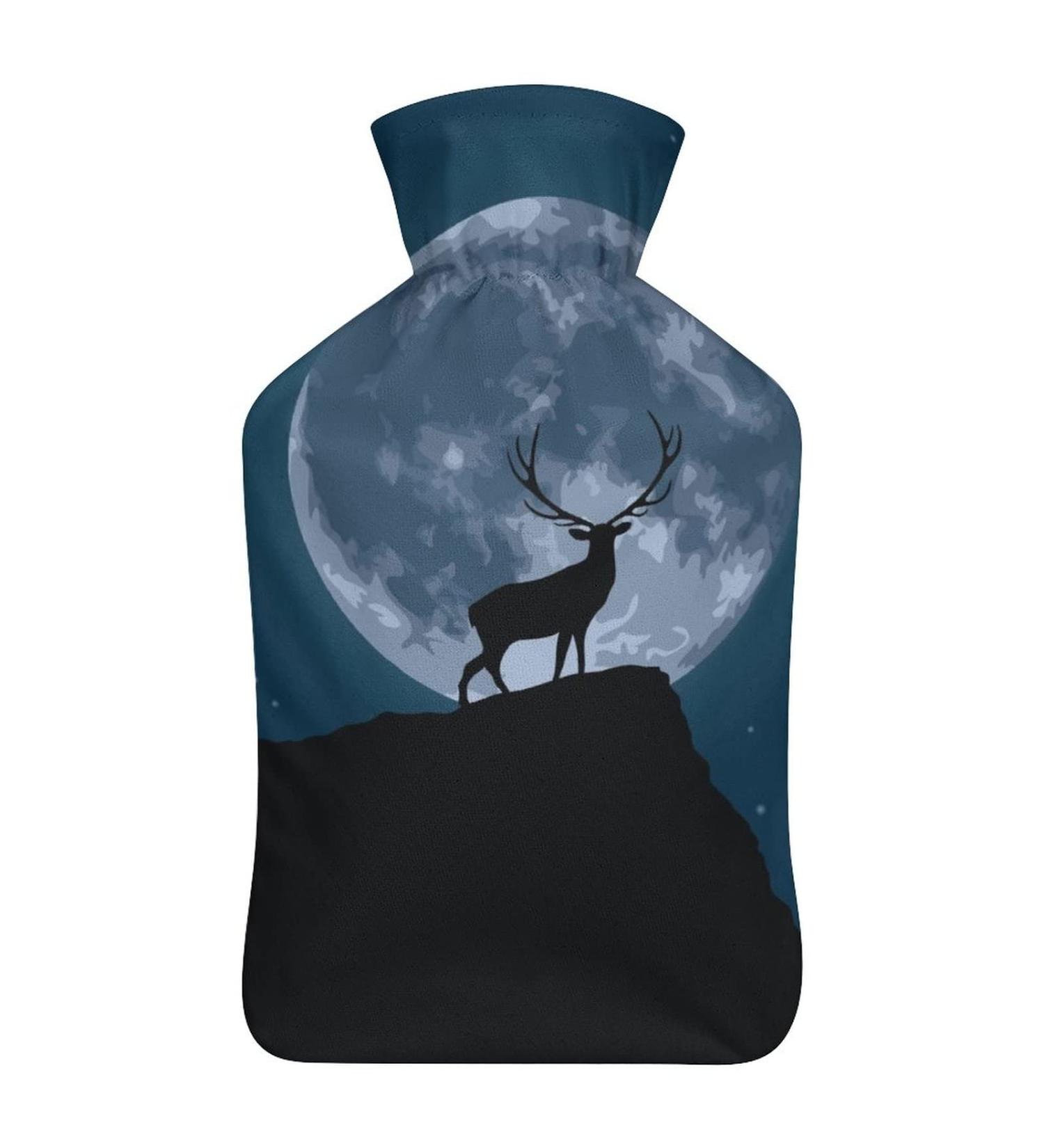 Reindeer Hot Water Bottle with Lid - Rubber Pain Relief Bag for Cramps Foot Warmer & Hot/Cold Therapy - Buy Online on GoSupps.com