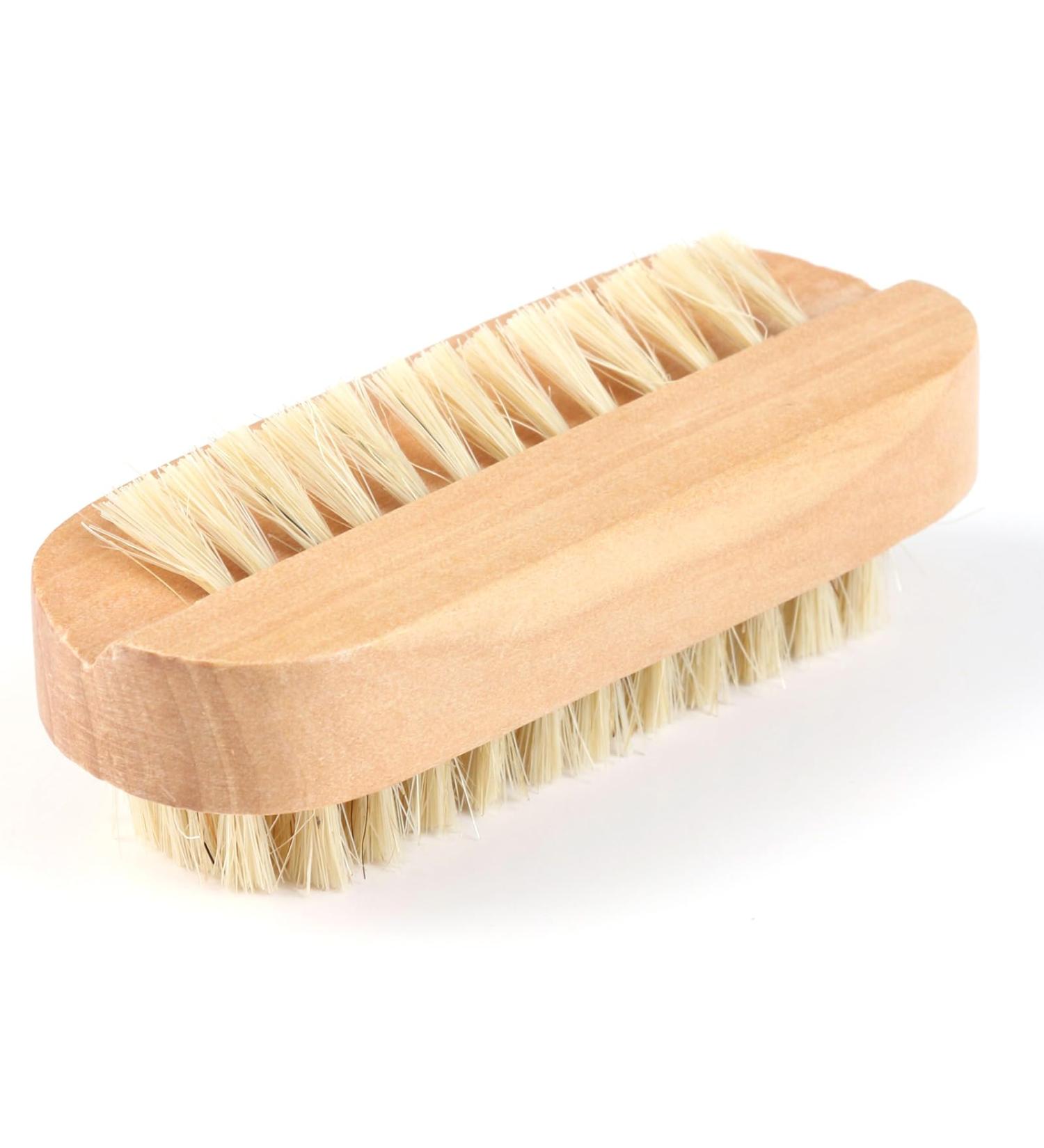 Double Sided Wooden Nail Brush for Men, Women & Kids - Hand & Foot Nails Scrubber - Buy Online on GoSupps.com