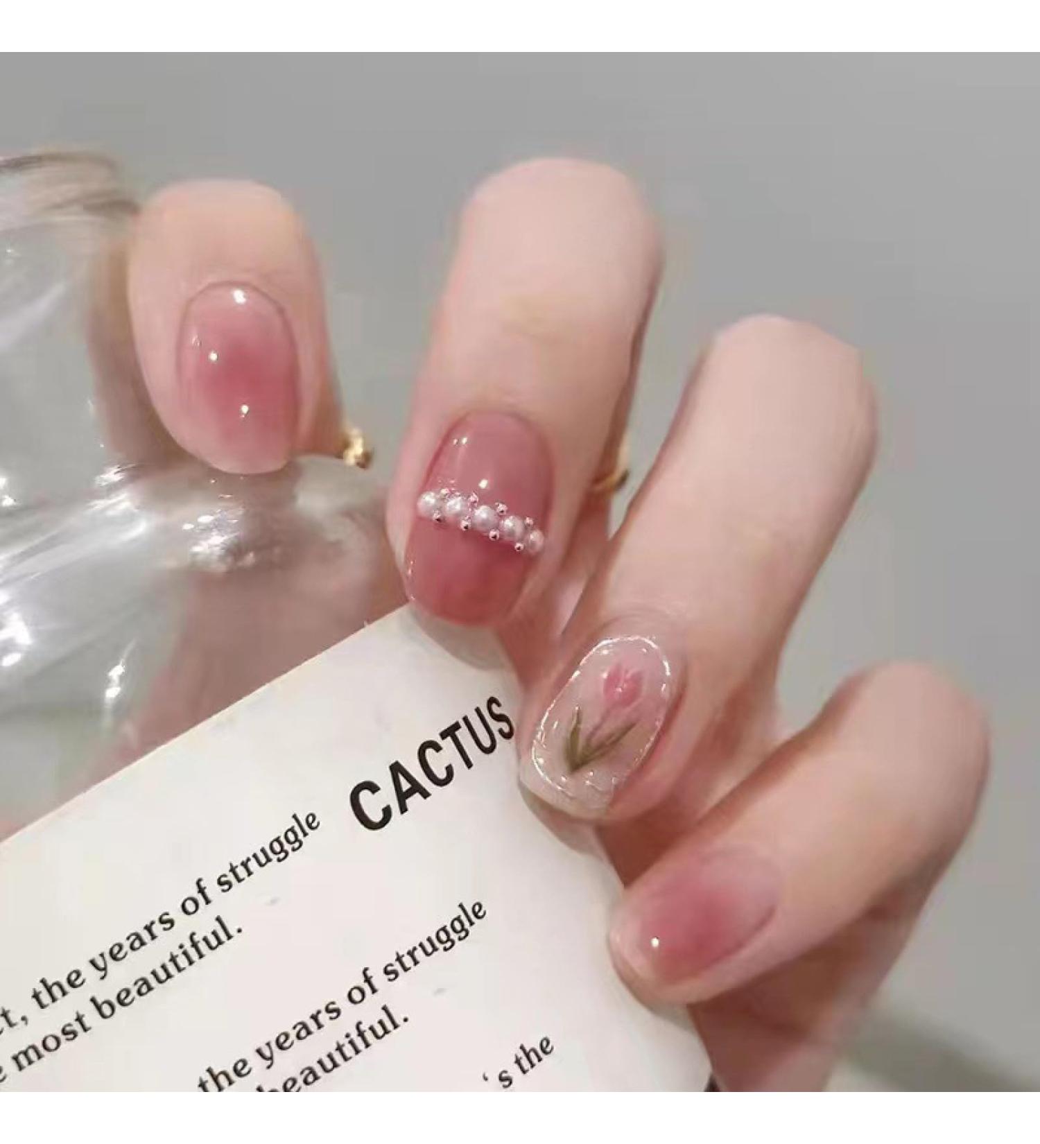 24P Sweetheart Chessboard Autumn and Winter Fake Nails Red Press On Nail Enhancement Love False Nails Girl Nail Art Decoration New Nails-D-55s