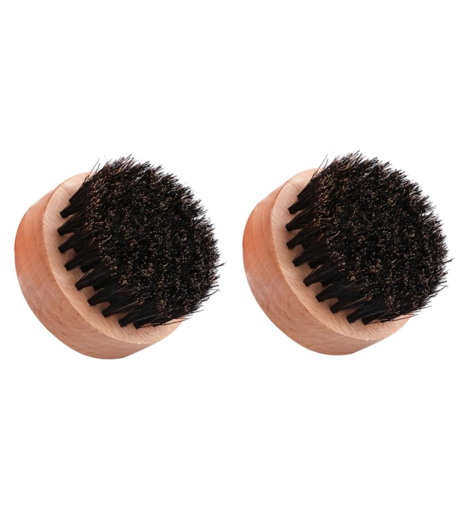 Frcolor 2-Pack Beard Brushes for Men - Soft Round Hairbrush for Mustaches & Dense Beards - Portable Brown & Black - Buy Online on GoSupps.com