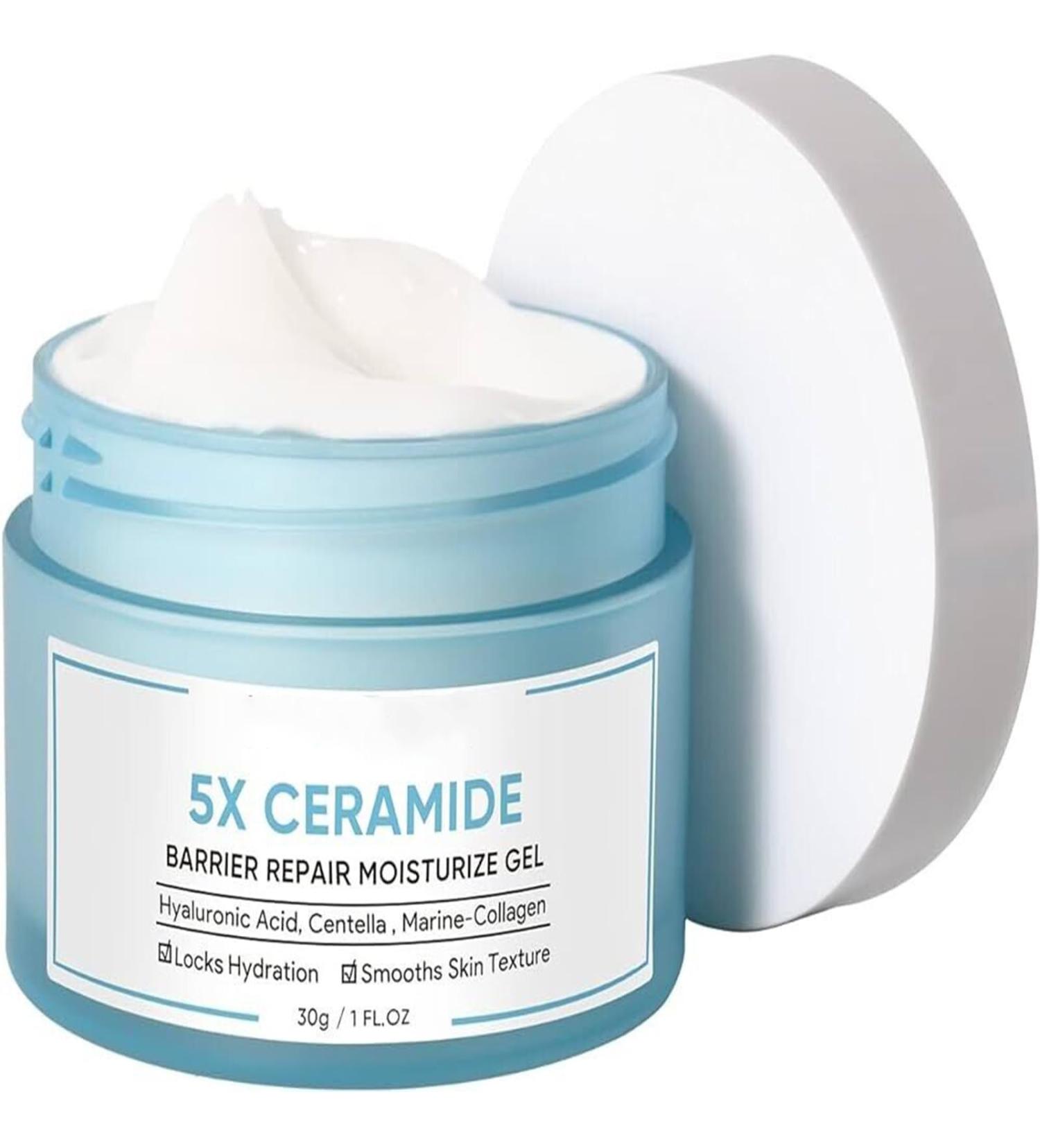 Barrier Repair Cream | Anti-Aging Moisturizer with Hyaluronic Acid & 5x Ceramides | Oil-Free Hydrating Gel for Redness & Acne Relief - Buy Online on GoSupps.com
