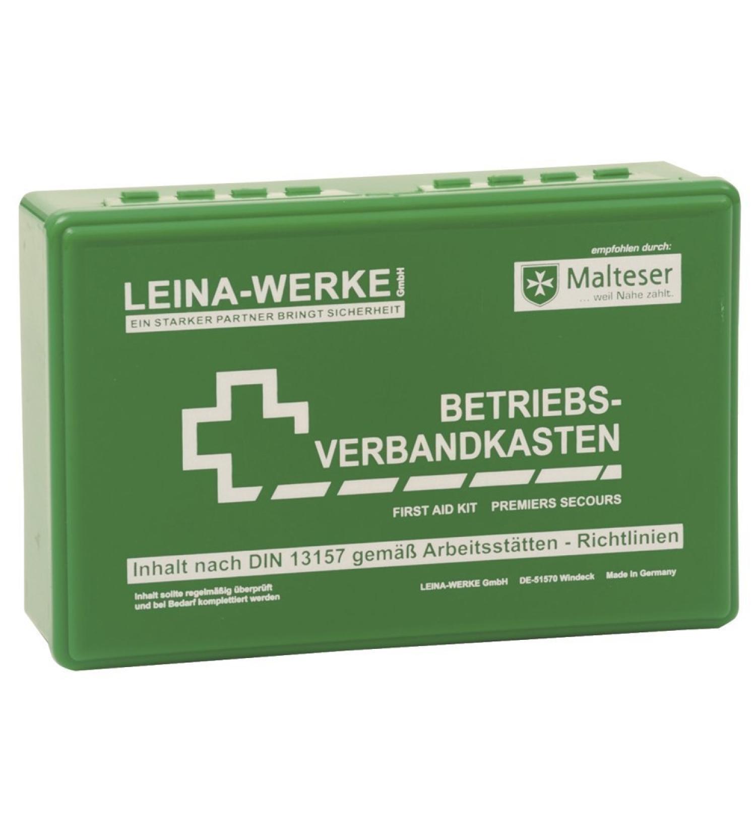 LEINA-WERKE 20001 First Aid Kit Small DIN 13157 with wall bracket Green 10 pieces