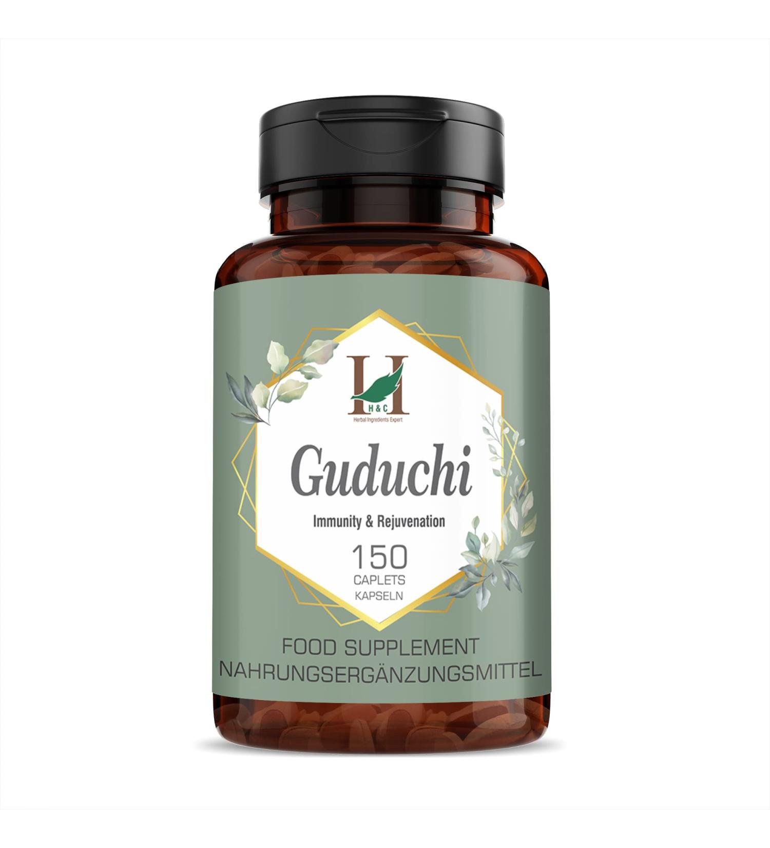 H&C Guduchi Giloy Capsules 750 mg - 150 Pieces | Boost Immunity & Support Wellness - International Shipping - Buy Online on GoSupps.com