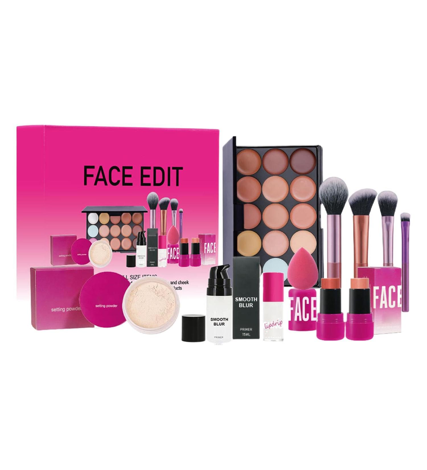 Face makeup for women makeup for women makeup brushes eye shadow foundation makeup long lasting loose powder red for women - Buy Online on GoSupps.com