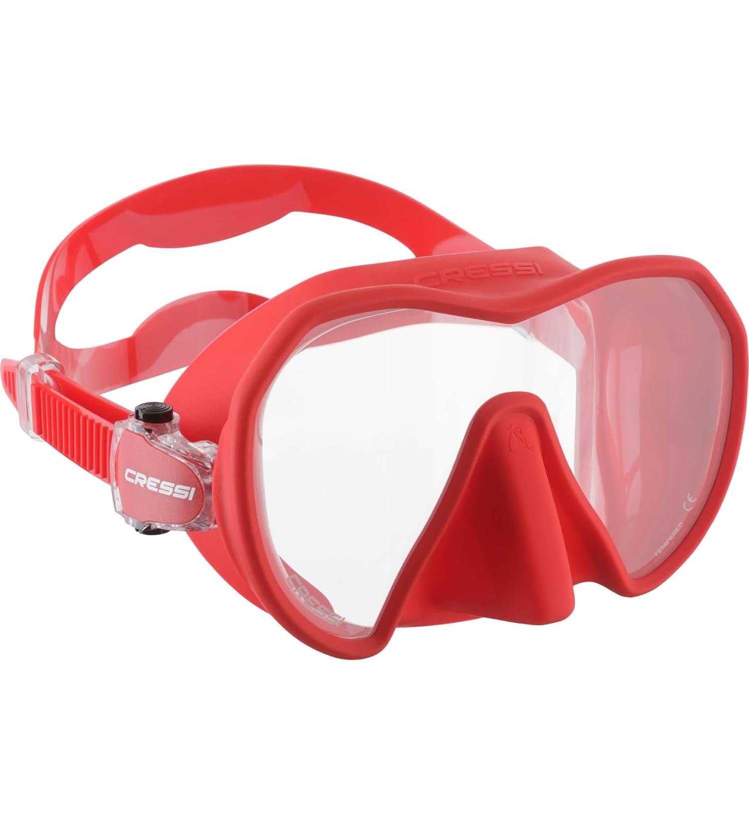 Cressi Adult Frameless Scuba Diving Mask - Single Lens - Red - Buy Online on GoSupps.com