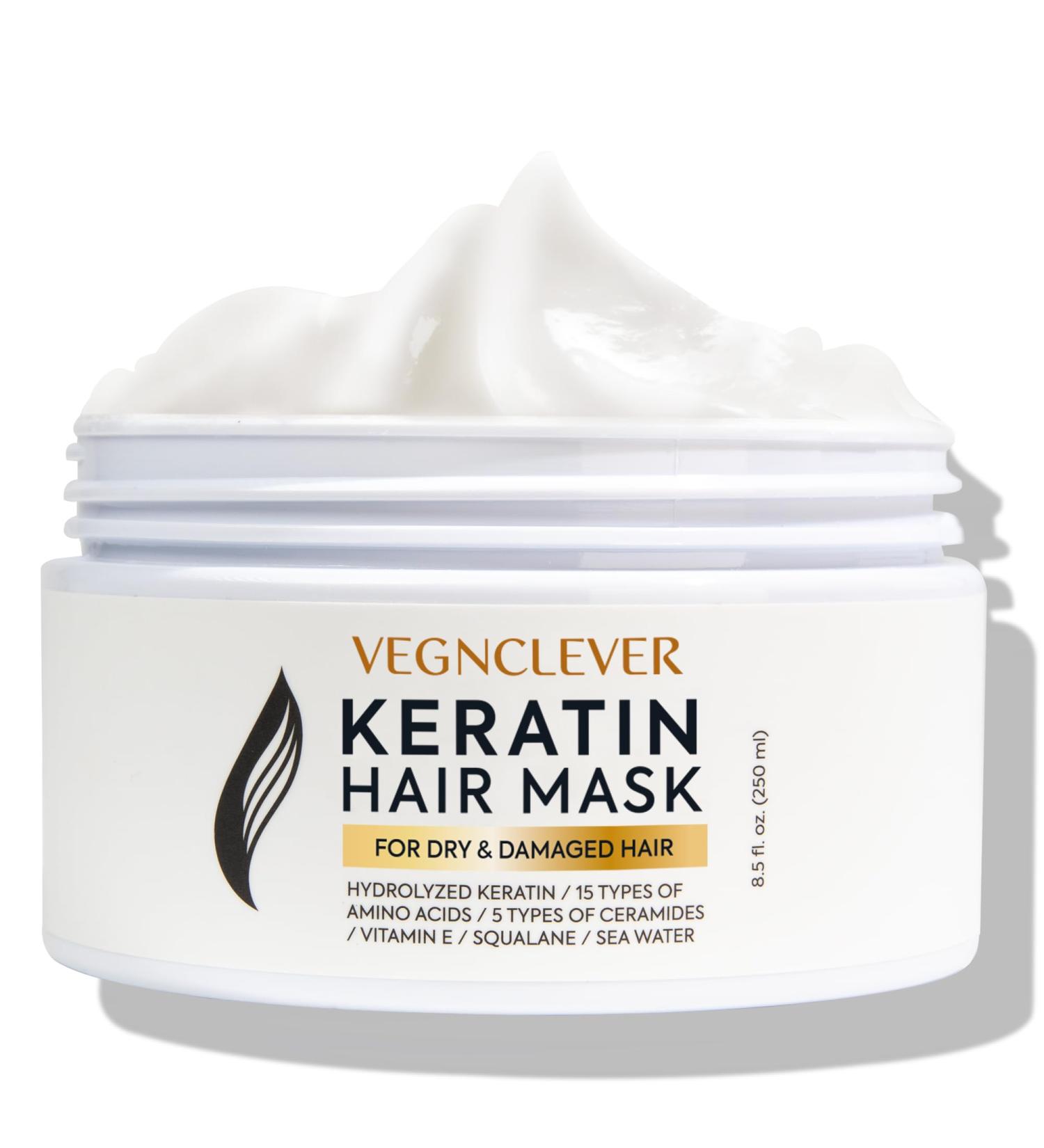 Vegnclever Keratin Hair Mask: Keratin Hair Treatment Mask Deep Conditioning Hair Mask Treatment Hair Deep Conditioner Mask for Damaged Dry Hair Keratin Hair Mask for Fine Curly and Straight Hair - Buy Online on GoSupps.com