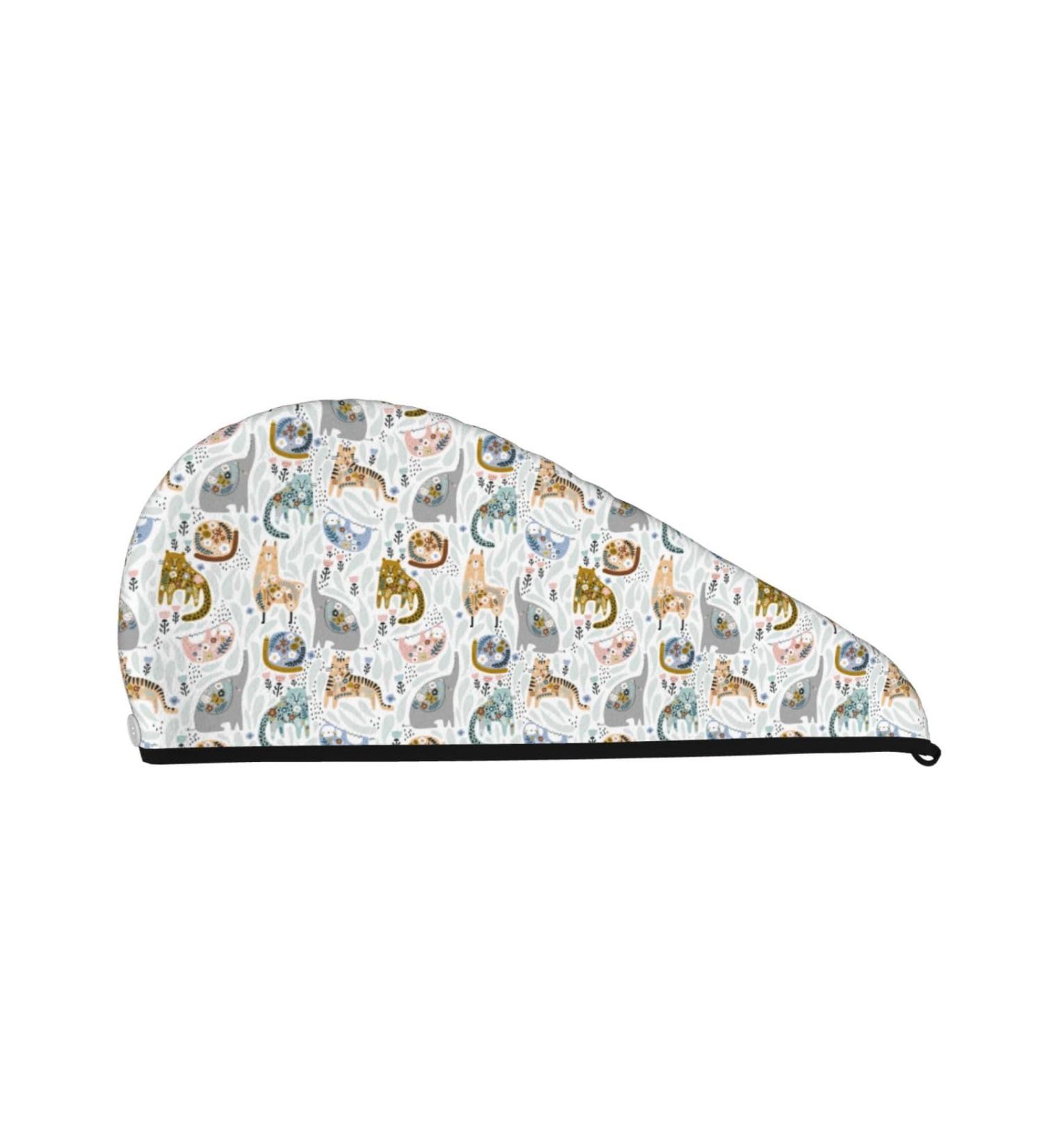 Buy Cute Colorful Animal Coral Velvet Quick-Dry Hair Cap | Anti-Frizz Turban for Long Thick Hair - Fast International Shipping - Buy Online on GoSupps.com