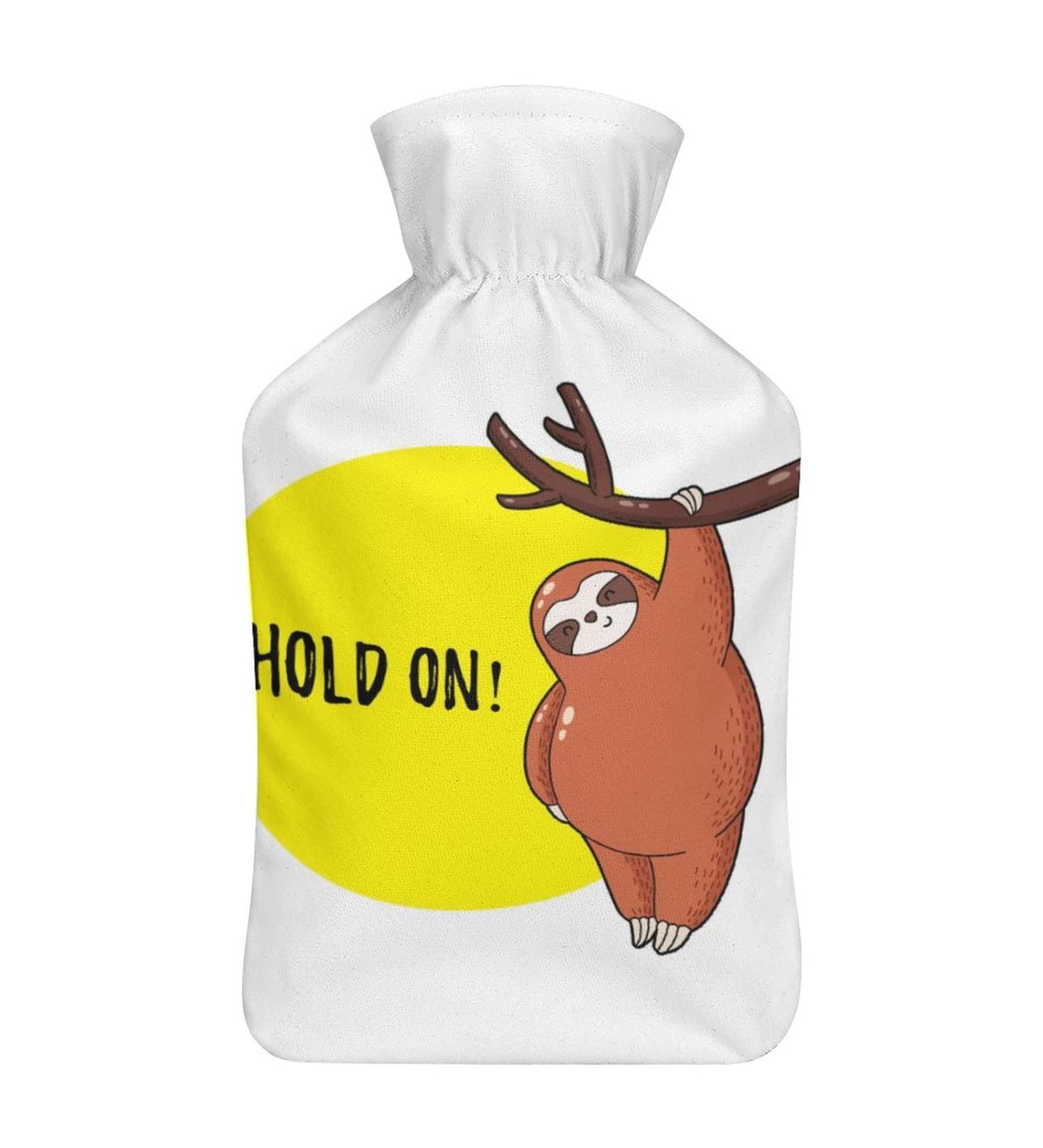 Sloth Hot Water Bottle with Plush Cover Cozy Bed Hand Warmer for Adults & Children | 26.5x15.3cm International Shipping Available - Buy Online on GoSupps.com