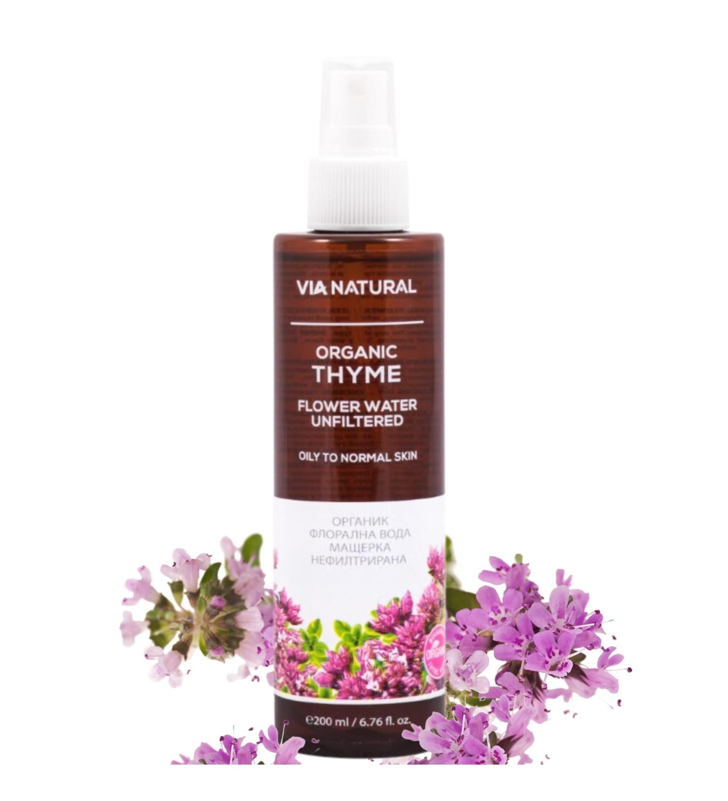 Biofresh cosmetics Eau florale non filtr e pour le visage le corps et les cheveux soins pour le visage d maquillant enl ve le maquillage nettoyant visage skincare 200 ml (Thym 200ml)