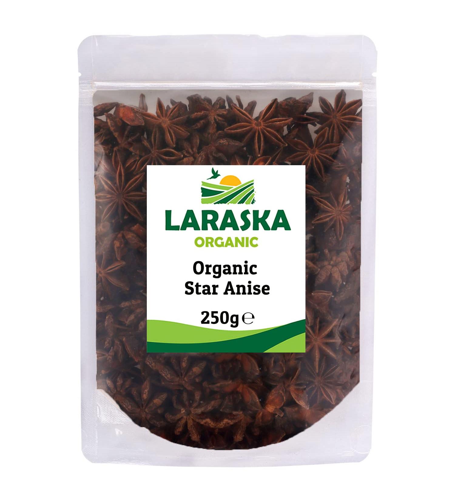 Certified Organic Star Anise Whole Pods 250g - Ideal for Beverages, Cooking, and Baking - Buy Online on GoSupps.com