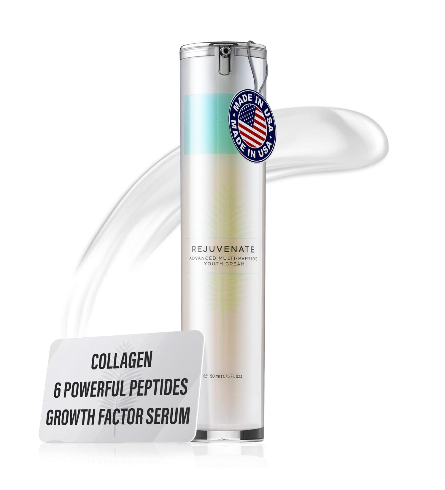 REJUVENATE Multi-Peptide Growth Factor Serum | Collagen Stimulating | Hydrating Stem Cell Serum | Anti-Aging Face Treatment - Buy Online on GoSupps.com