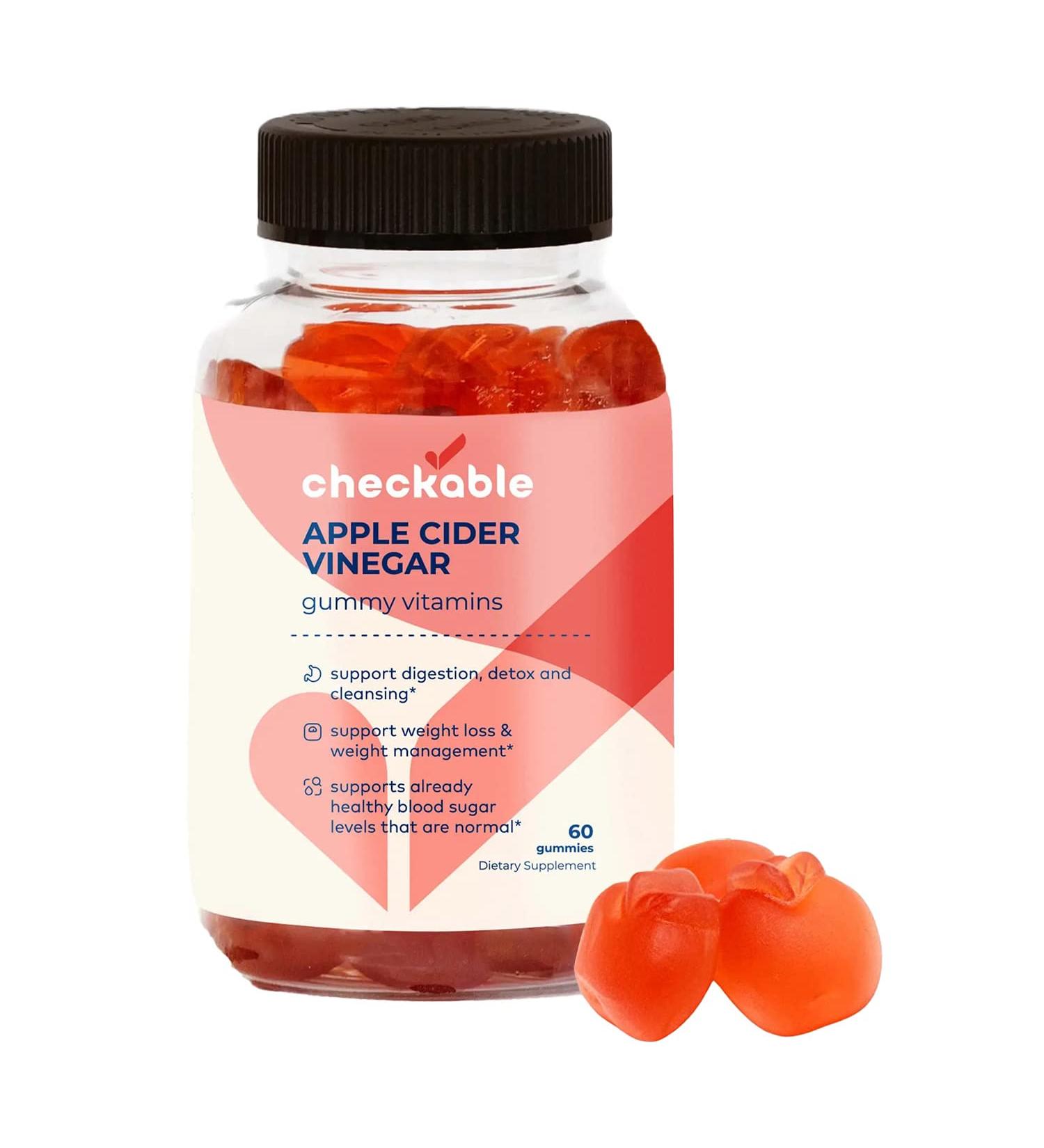 Apple Cider Vinegar Gummies - Weight Management, Digestion, Gut Health Support - Vegan, Gluten-Free, Non-GMO - 60 Gummies - Buy Online on GoSupps.com