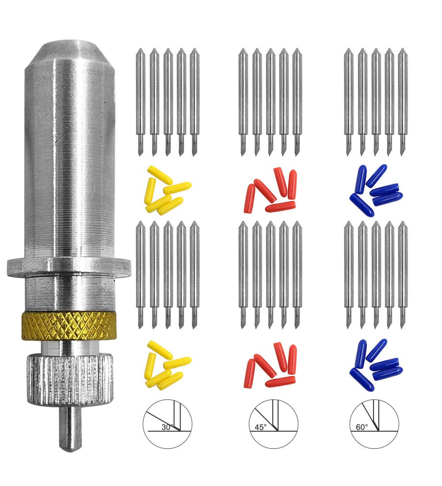 30 pcs (30/45/60 Degree) AFUNTA Blade Vinyl Cutter Plotter Cutting Blades for Roland & Most Domestic and Imported Plotter with Blade Holder Base - Buy Online on GoSupps.com