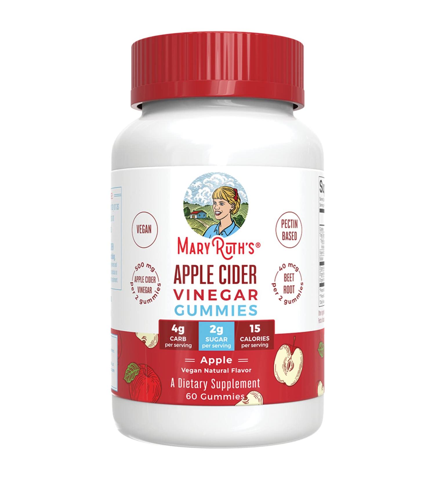 Mary Ruth's Apple Cider Vinegar Gummies 60 CT - Organic ACV Supplement - Buy Online on GoSupps.com