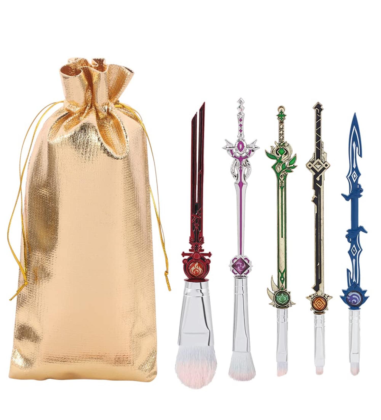 Nc Zhuyao 5-Piece Anime Makeup Brush Set with Bag | Foundation Blush Eyeshadow and More | Perfect for Creators & Beauty Lovers - Buy Online on GoSupps.com